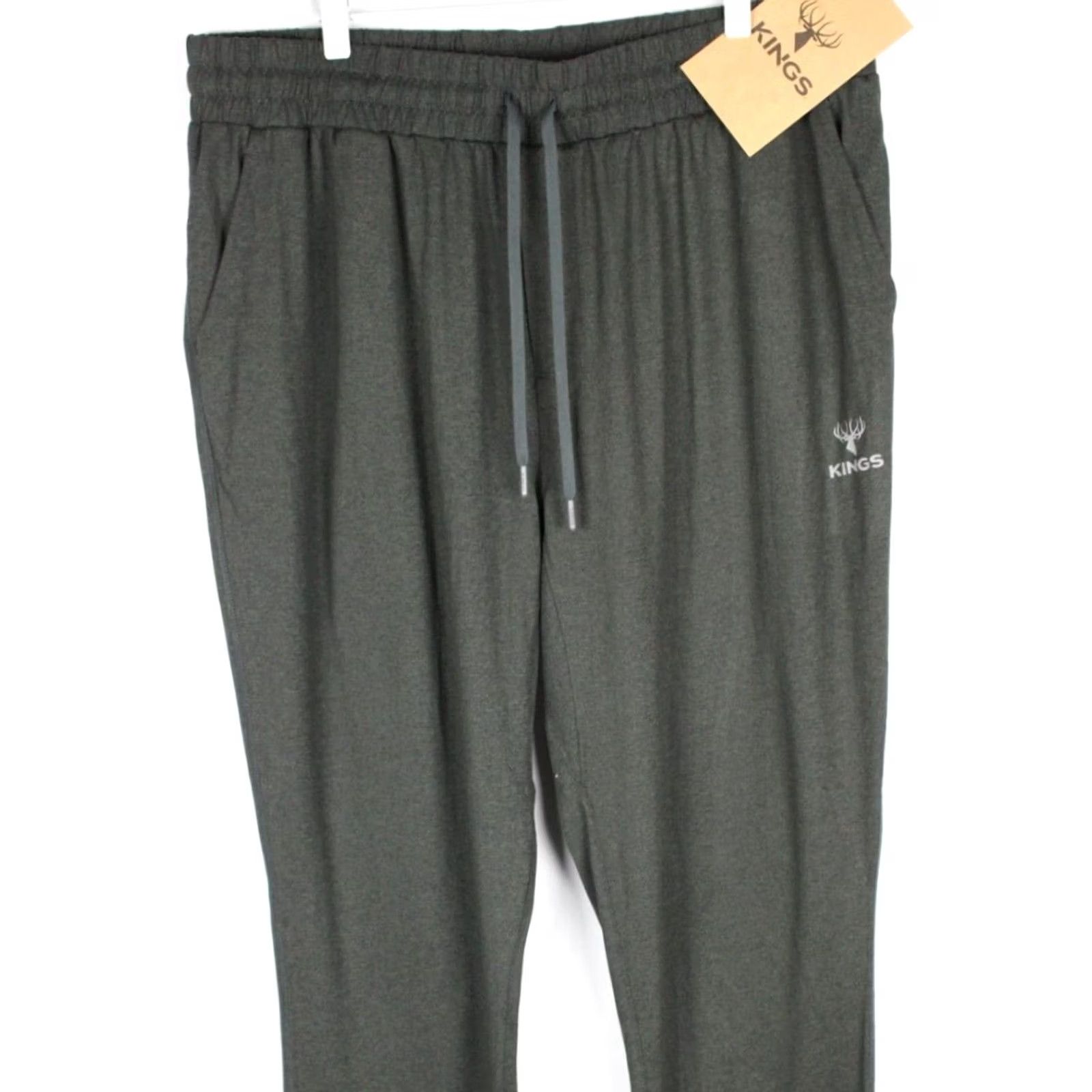Vintage Kings Camo Men's Camp Sweatpant Jogger Pants 2XL Heather Charcoal Hunting Activewear Regular Fit 31in Inseam with Pockets Chinaman? Size US 39 - 4 Thumbnail