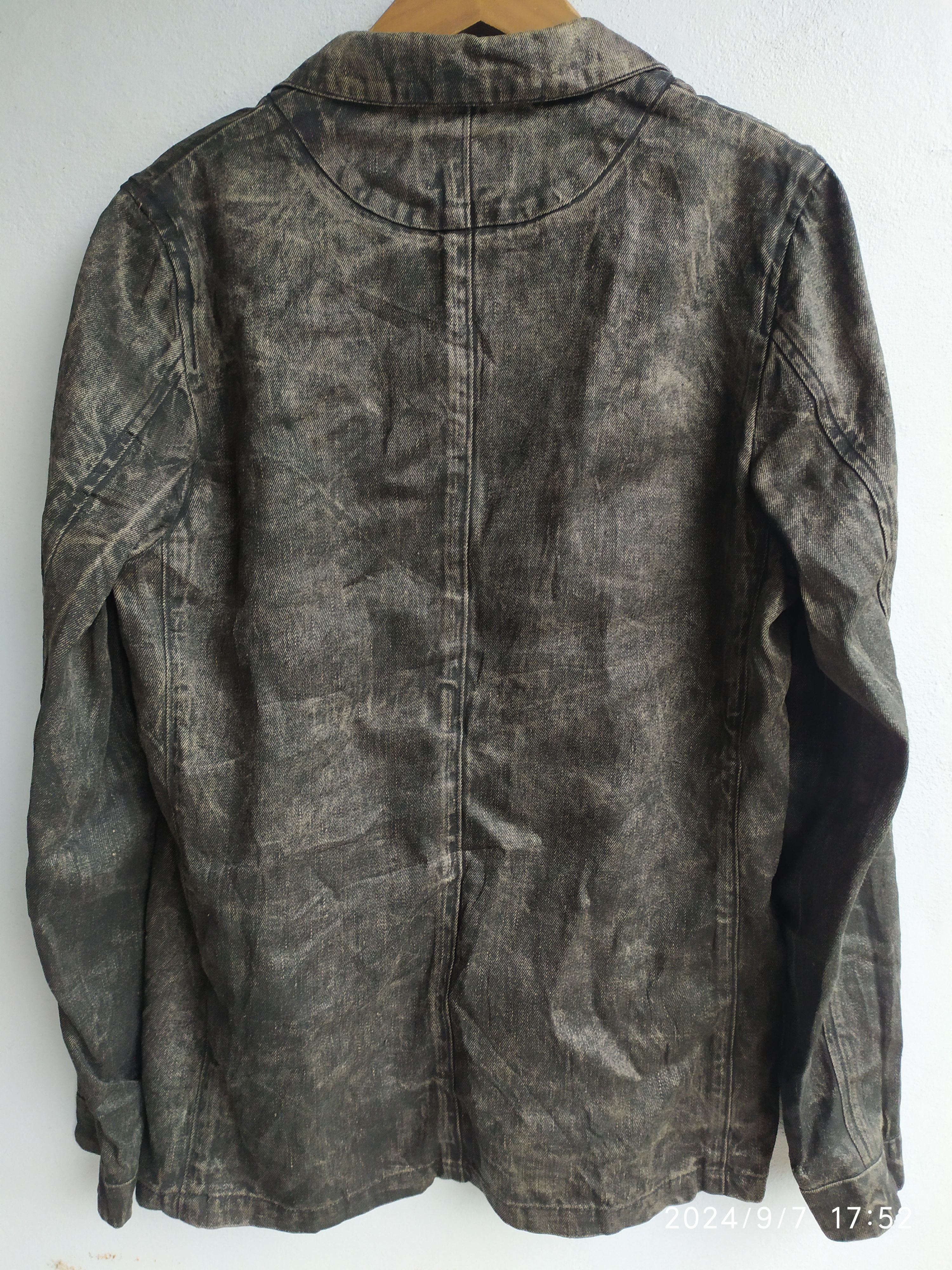 14th Addiction × If Six Was Nine × Japanese Brand United Arrows Blue Label Distressed Denim Blazer Jacket Size US L / EU 52-54 / 3 - 2 Thumbnail