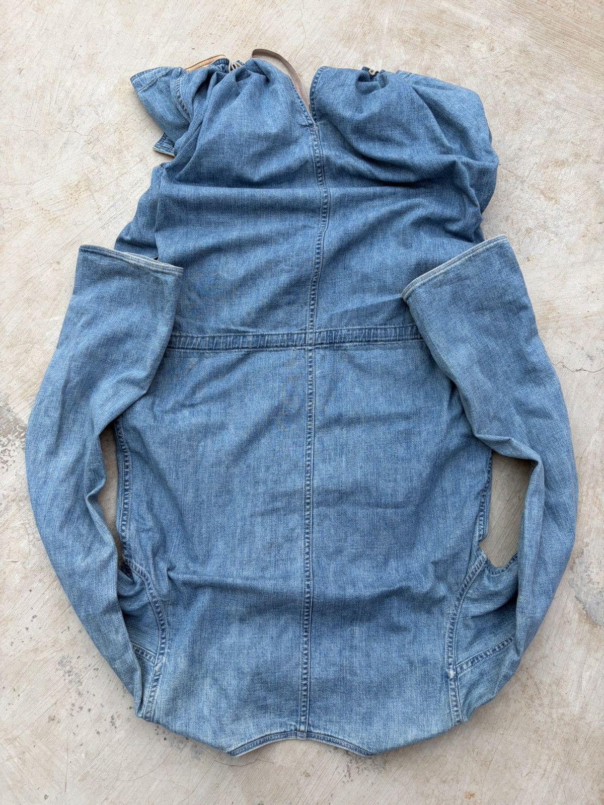 Kapital Vintage 00s Kapital Kiro Hirata Asymmetric Denim Coat Size S / US 4 / IT 40 - 9 Thumbnail