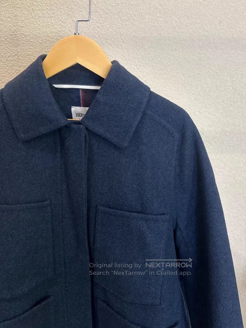 Hermes Hermes Navy blue fish tail wool coat Size XXS / US 00 / IT 34 - 3 Thumbnail