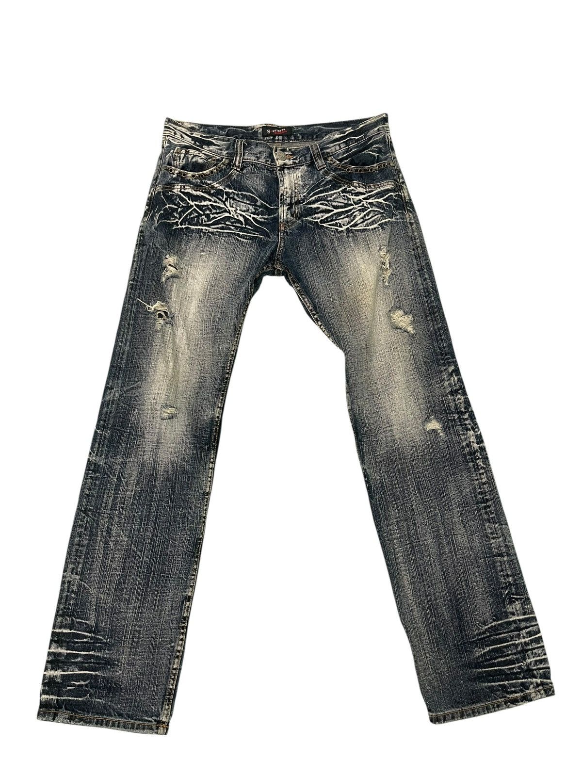 Yasuyuki Ishii Straight Jeans Sorridere Faded Acid Wash Chrome hearts 2🟦8 Size US 34 / EU 50 - 8 Thumbnail