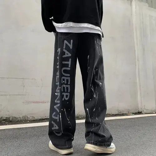 Jean Bandana Patchwork Straight Leg Baggy Jeans Size US 30 / EU 46 - 5 Thumbnail