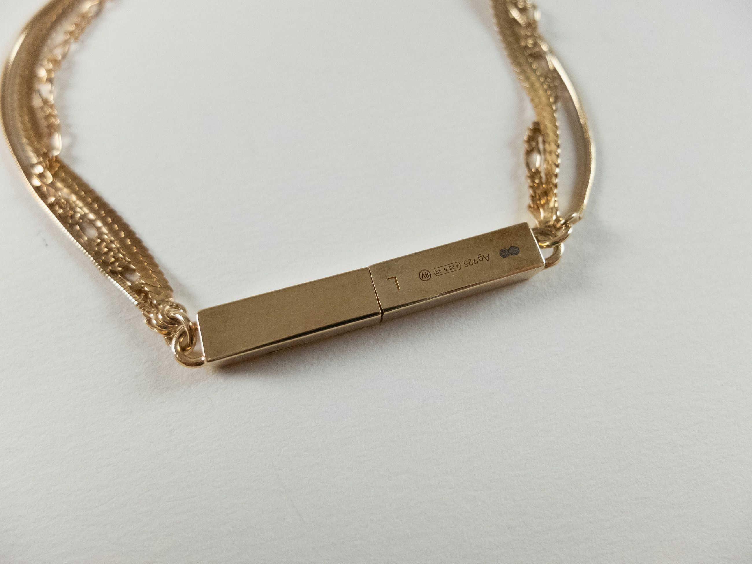 Bottega Veneta BOTTEGA VENETA ID gold plated silver double bracelet Large q Size ONE SIZE - 4 Thumbnail