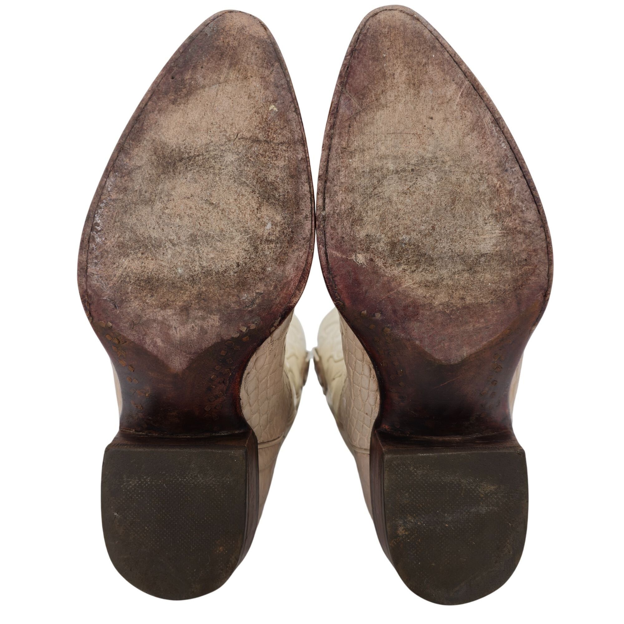 Blackjack Black Jack Exotic Alligator Men 7EE Beige Cream Cowboy Boots Size US 7 / EU 40 - 4 Thumbnail