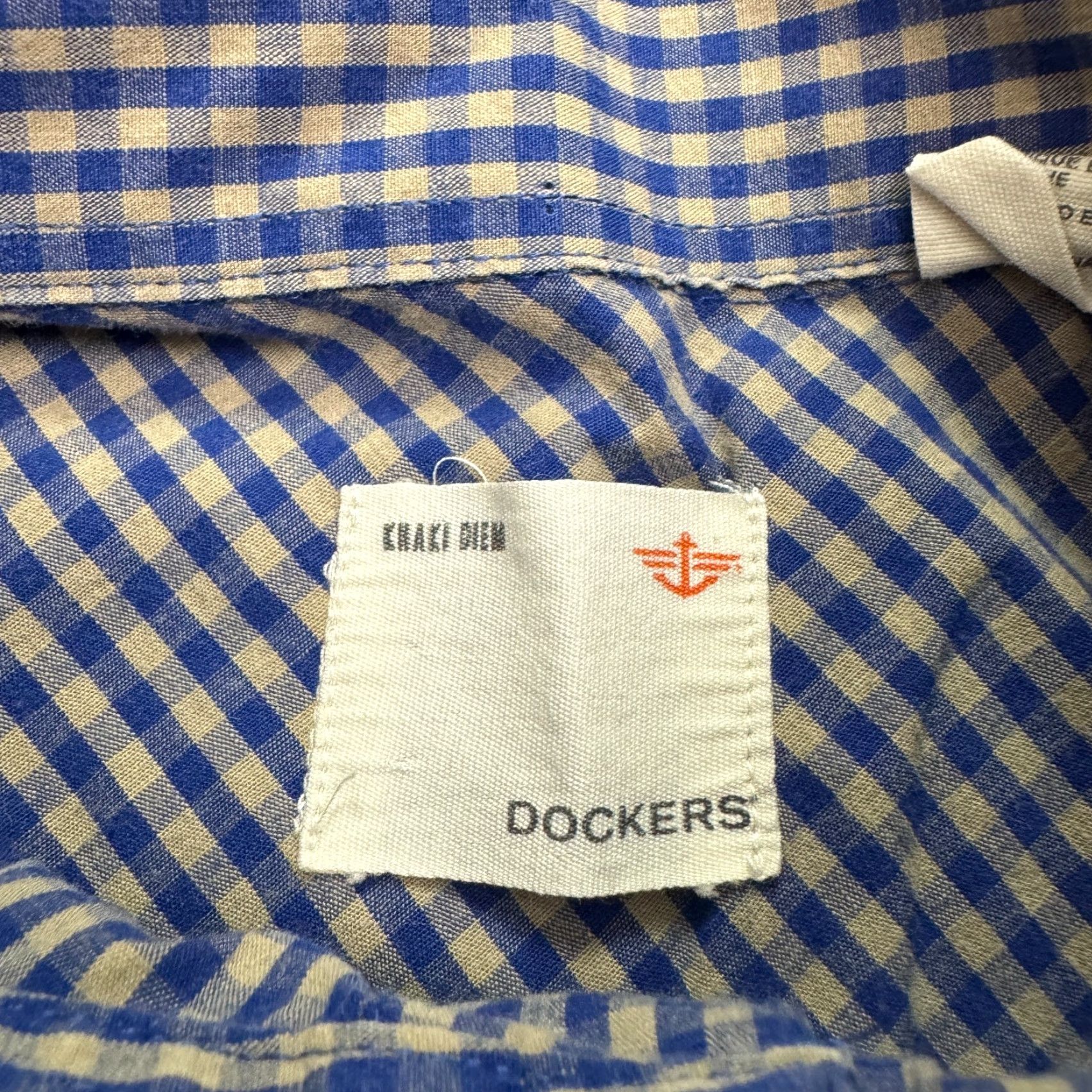 Dockers DOCKERS Shirt Mens L Blue Check Button-Down Short Sleeve Casual Home/Away Comfortable Size US L / EU 52-54 / 3 - 7 Thumbnail