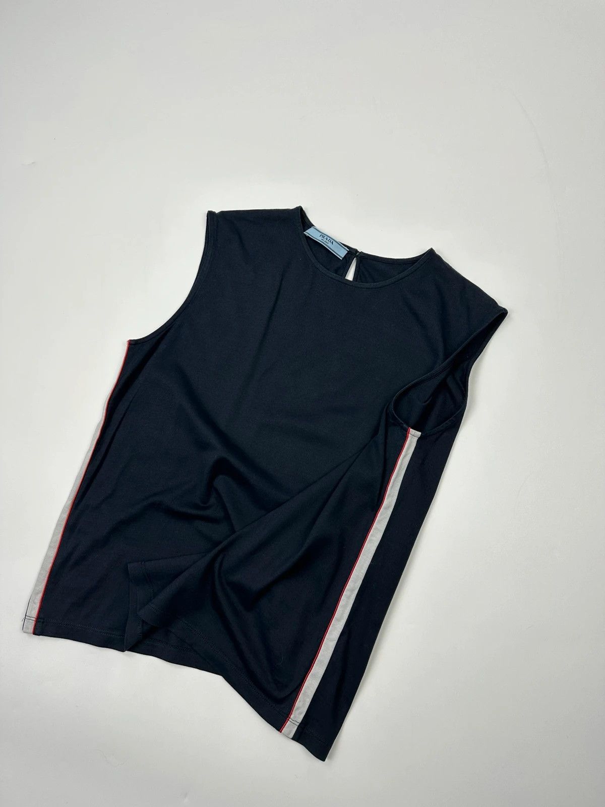 Prada Prada Milano Late 00’s Navy Blue Stripes Sleevesless Top Size M / US 6-8 / IT 42-44 - 2 Thumbnail