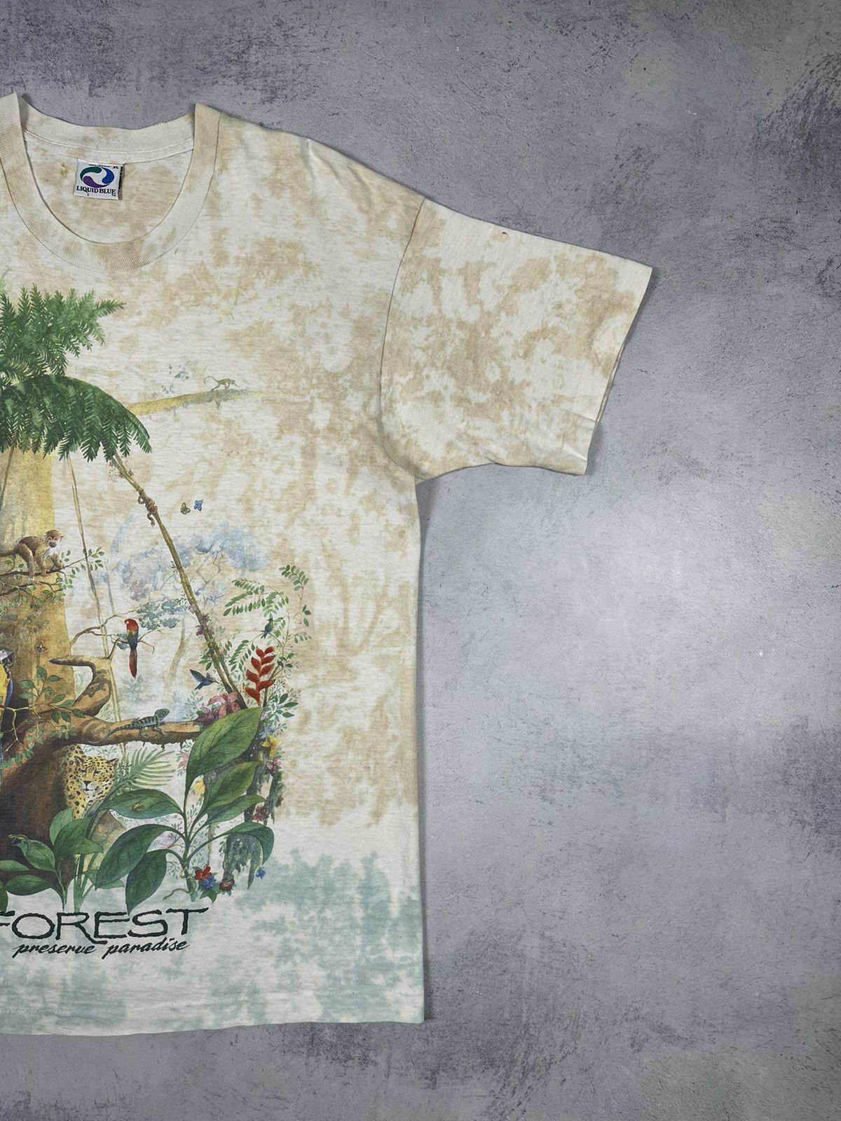 Liquid Blue Vintage 90s Liquid Blue Rain Forest ART 1991 Tropical Tee Size US XL / EU 56 / 4 - 3 Thumbnail