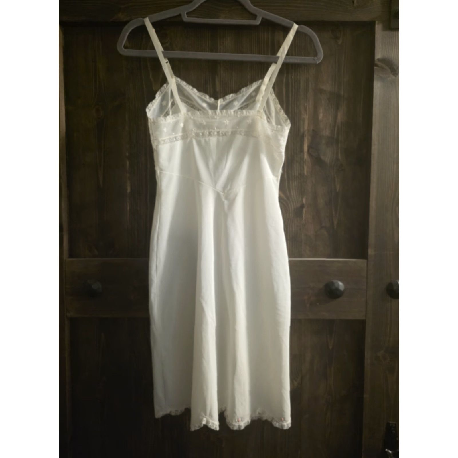 Henson VINTAGE Henson Kickernick Full Slip Satin & Lace Ivory Womens 32 XS/S 60s 70s Eveningwear Womens Lace Size ONE SIZE - 2 Thumbnail