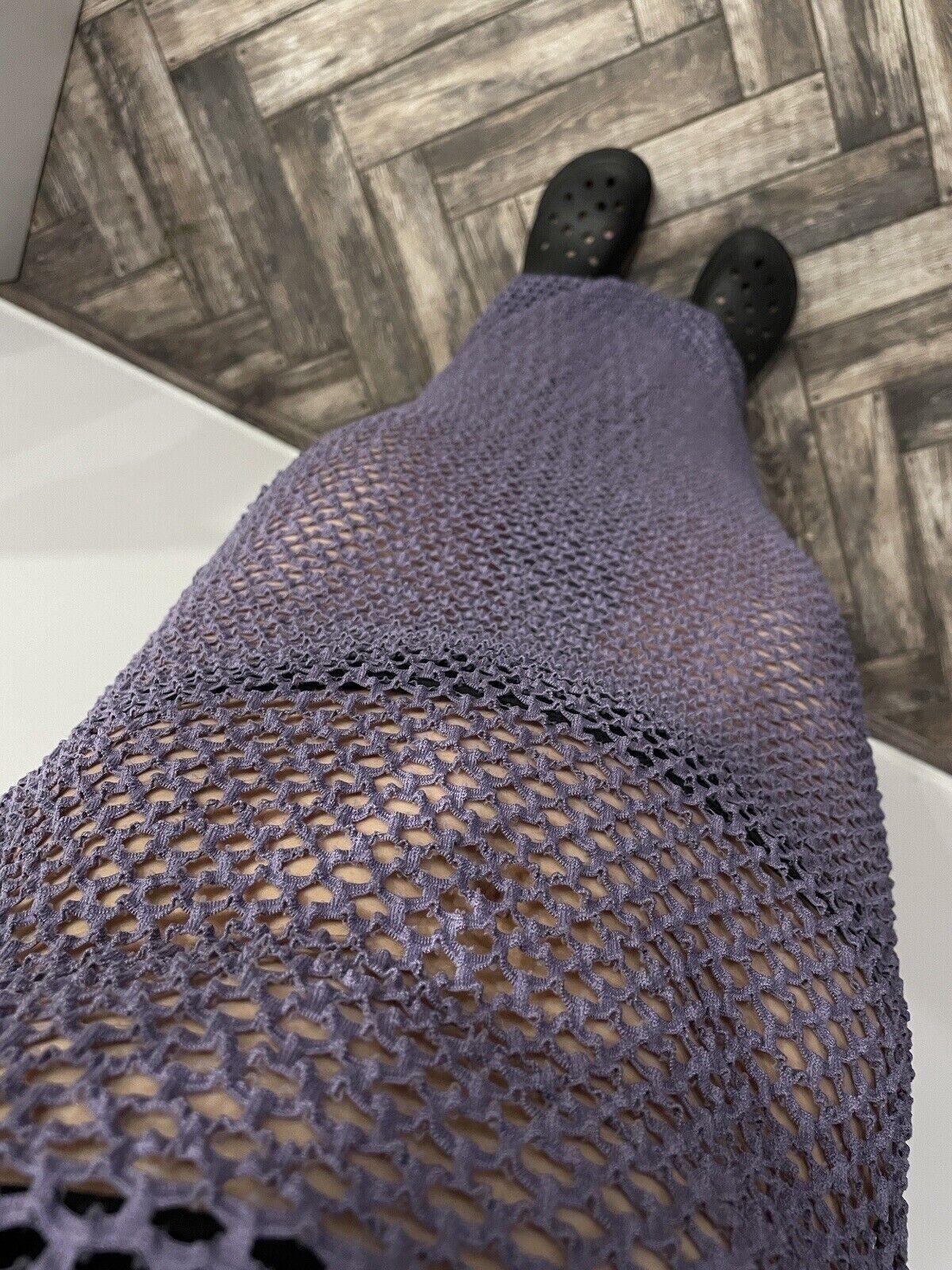 Vintage MYKKE HOFMANN Mesh Slouch Long Dress Kioko In Lilac Serbia Size L / US 10 / IT 46 - 16 Thumbnail