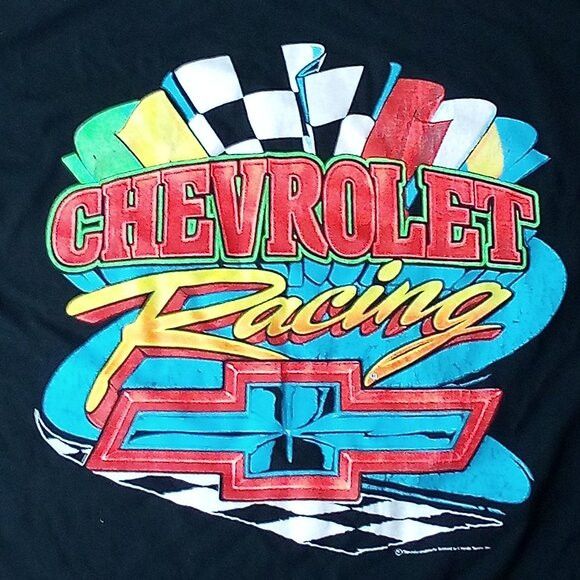 Chevrolet × Vintage Vintage 90s Chevrolet Racing Chevy Neon T-Shirt Size US XL / EU 56 / 4 - 1 Thumbnail