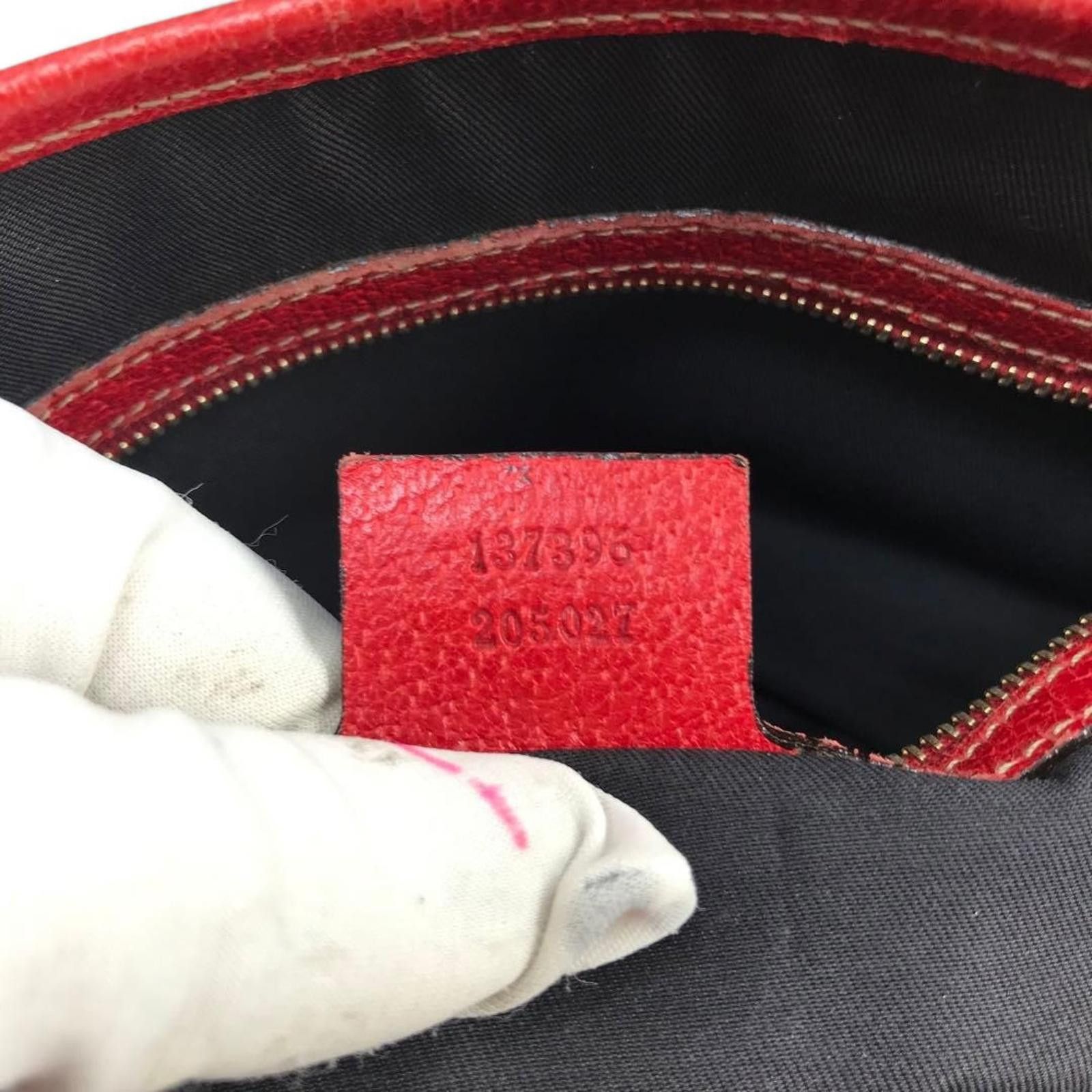 Gucci - Supreme Canvas Tote Bag Red Leather Trim