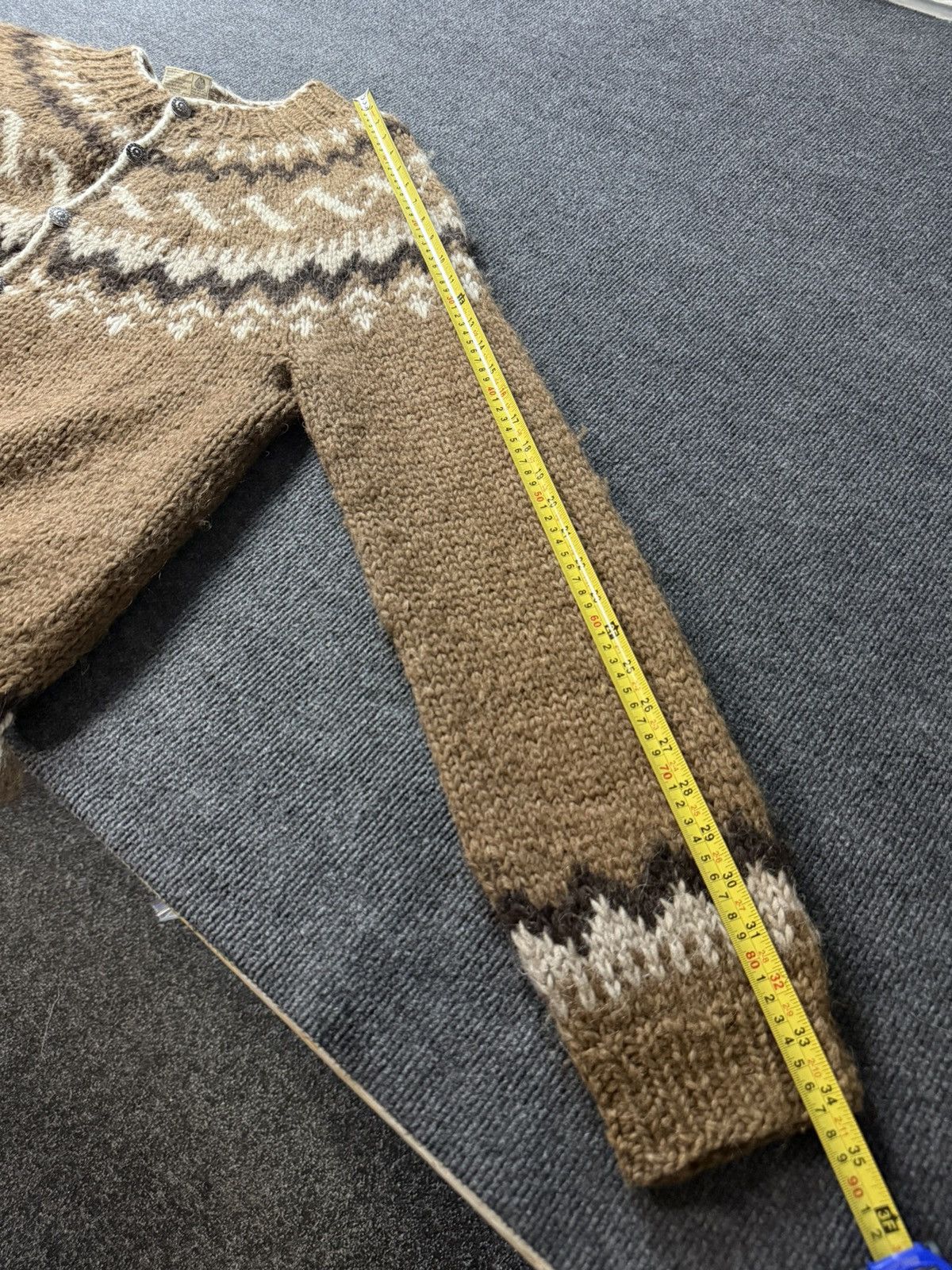 Vintage Nordic Wool Iceland Cardigan Dale Of Norway Style Brown Size US XL / EU 56 / 4 - 18 Thumbnail