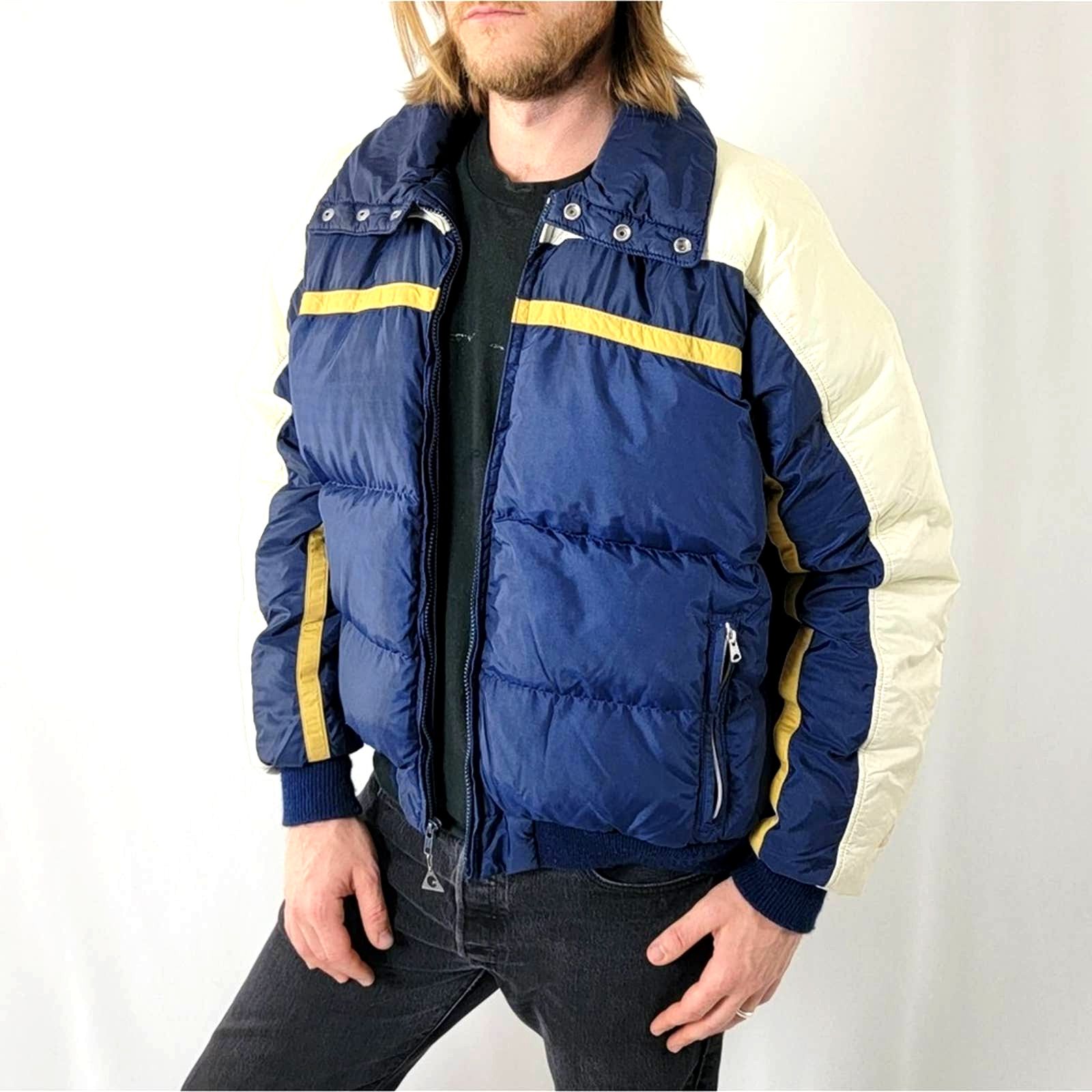 image of Vintage 90's Gerry Ski Snowboard Puffer Down Coat in Blue, Men's (Size Large)