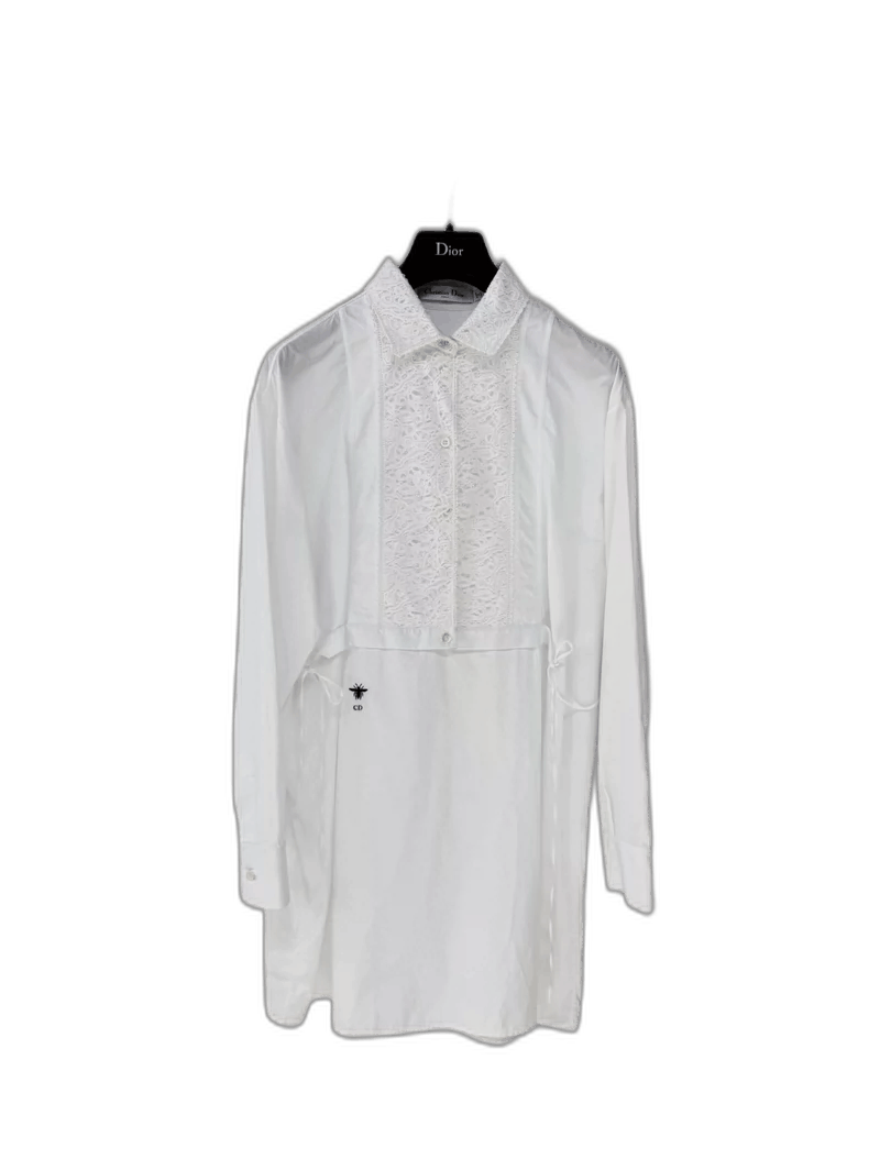 Dior Dior Lace Embroidery Panel Shirt Dress Size S / US 4 / IT 40 - 1 Thumbnail
