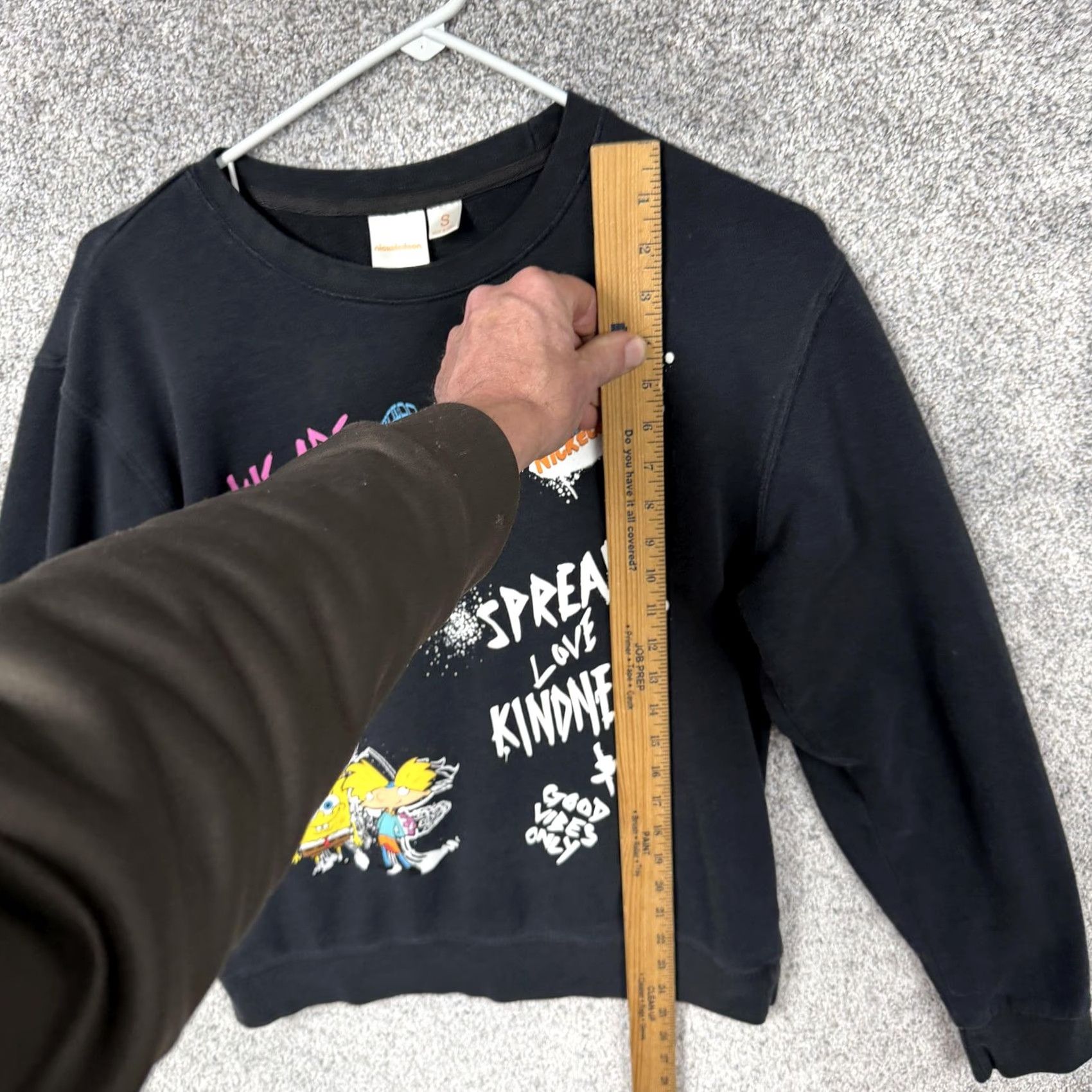 Nickelodeon VINTAGE Nickelodeon SpongeBob Hey Arnold Rugrats Sweatshirt Mens S Black Fleece Graphic Print 90s Cartoon Quotes Size US S / EU 44-46 / 1 - 2 Thumbnail