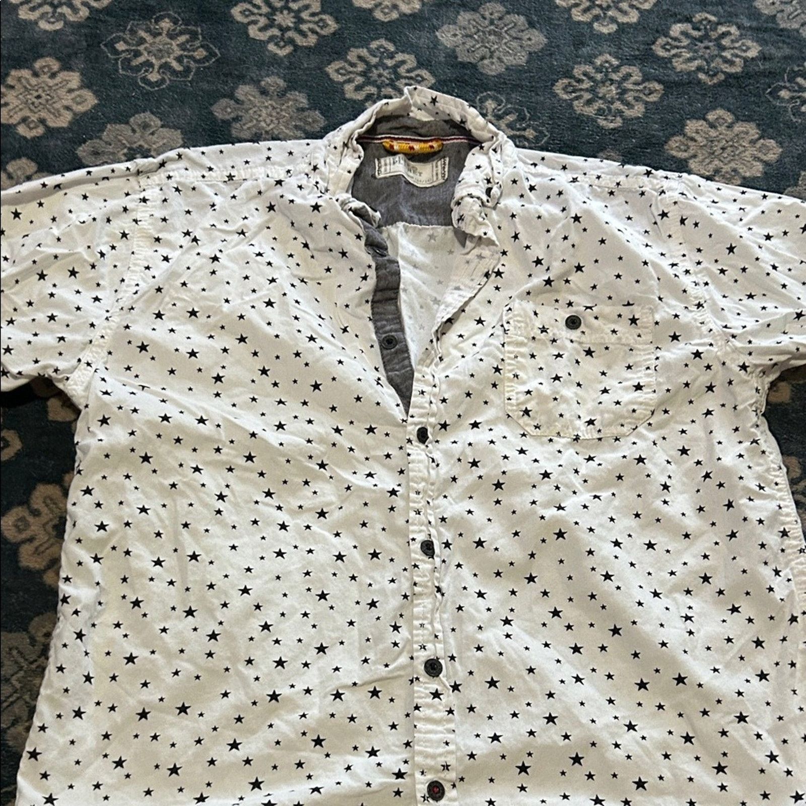 Free Planet Free Planet White Star Patterned Casual Shirt Size US L / EU 52-54 / 3 - 1 Thumbnail
