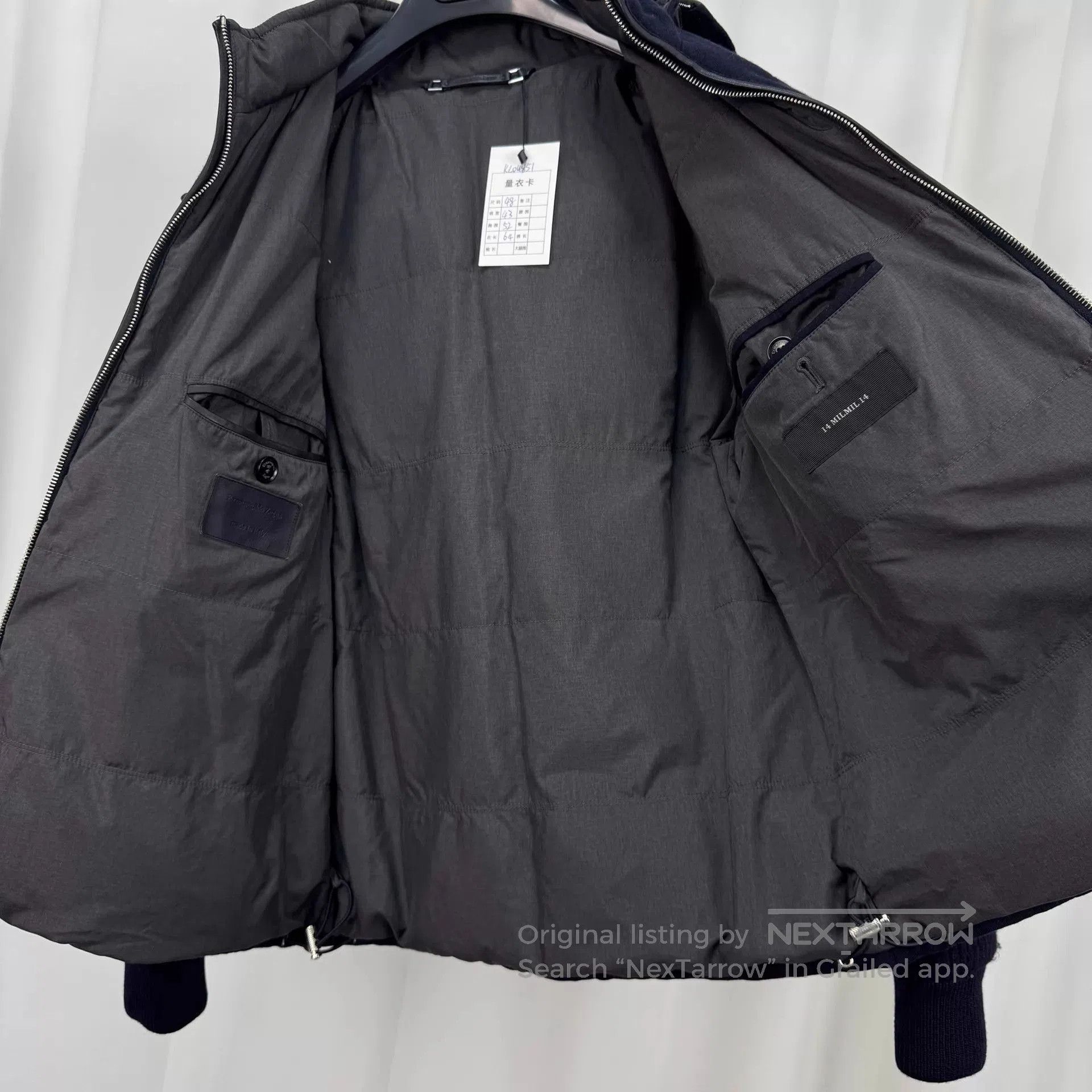 Ermenegildo Zegna Hooded Quilted Jacket with Knit Sleeves. Size US M / EU 48-50 / 2 - 5 Thumbnail