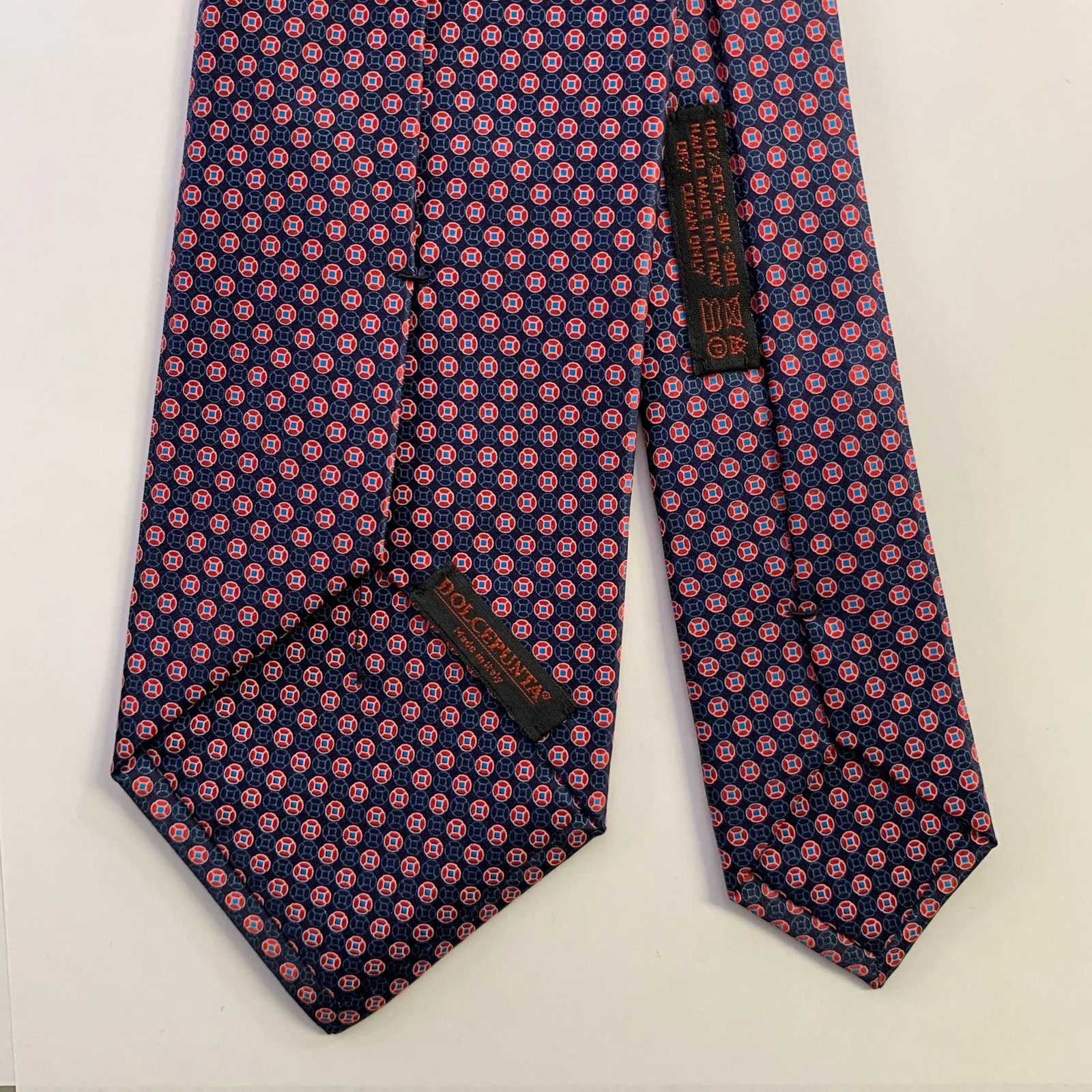 Dolcepunta DOLCEPUNTA Navy Red Floral Silk Tie Size ONE SIZE - 2 Thumbnail