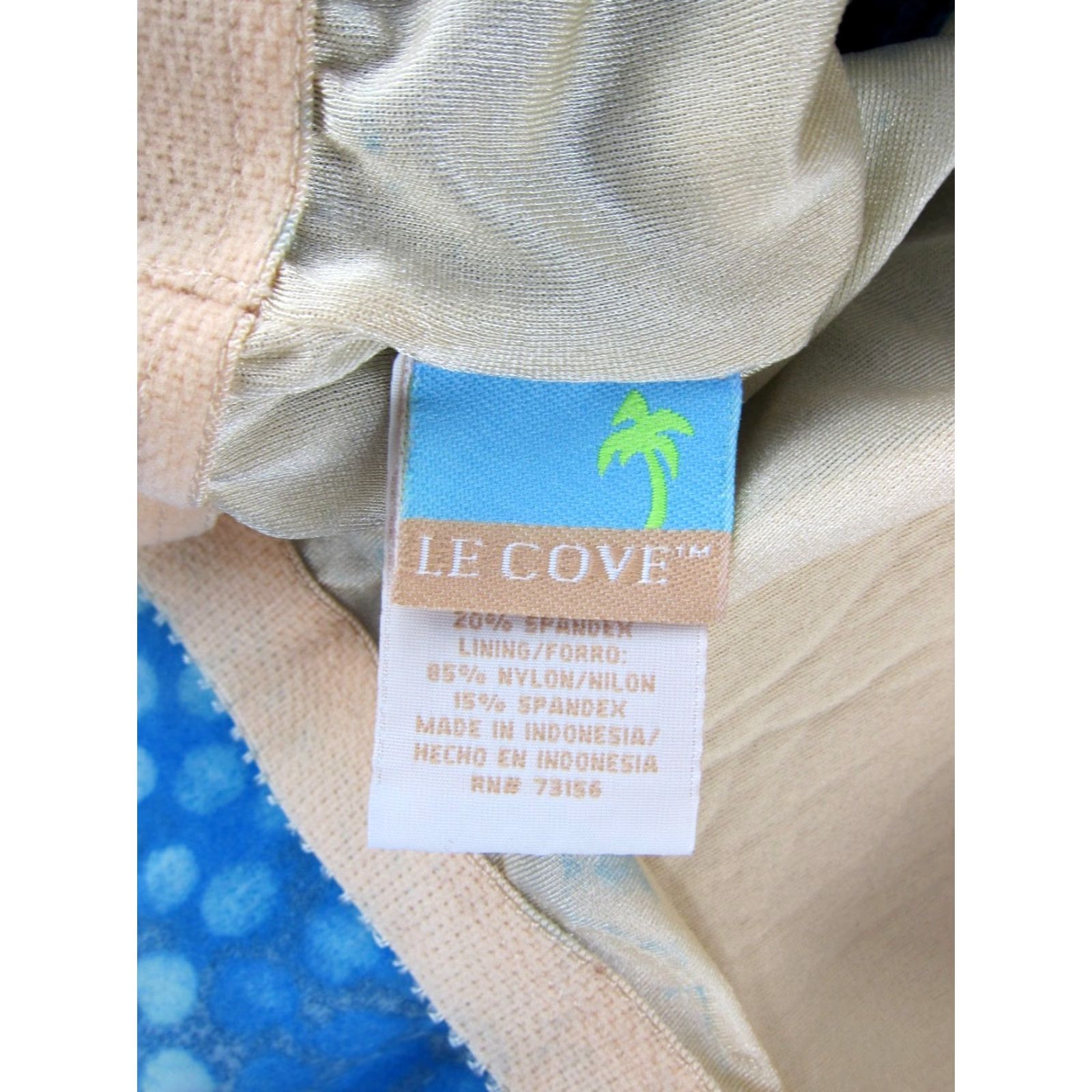 Vintage LE COVE Tankini Top Women Built In Bra Blue Size 3XL / US 20-22 - 3 Thumbnail