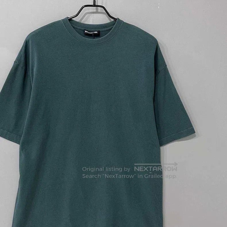 Balenciaga Balenciaga Dark Green Back Logo Short Sleeve Size US M / EU 48-50 / 2 - 2 Thumbnail