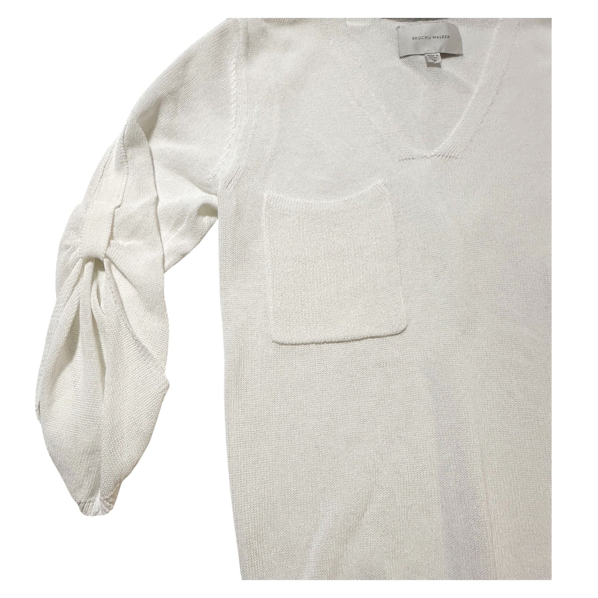 Brochu Walker Brochu Walker Palmas Vee White Sweater XS Salt Water NWT Size XS / US 0-2 / IT 36-38 - 8 Thumbnail
