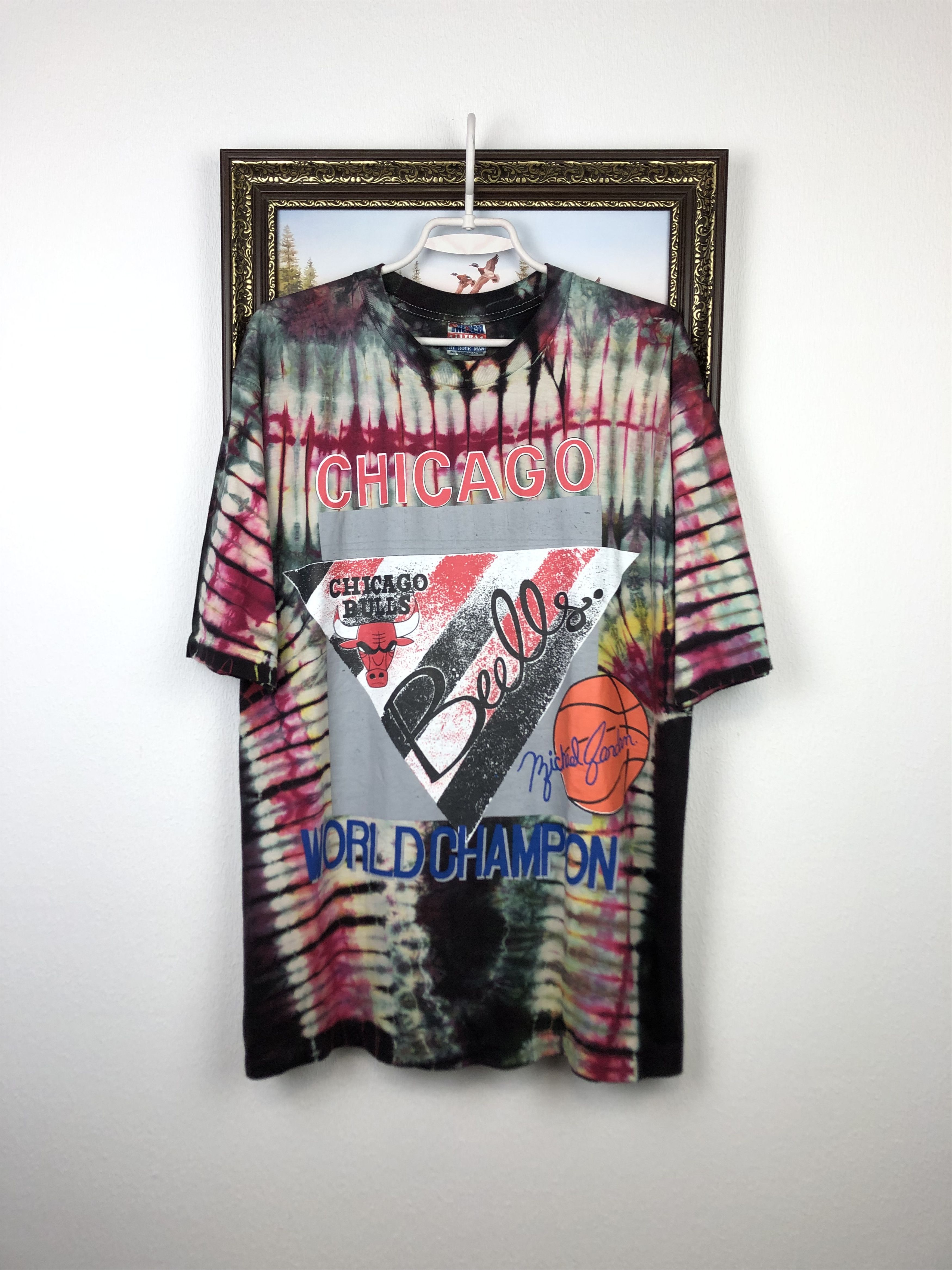 NBA Vintage Chicago Bulls NBA Jordan Shirt Over Print Jersey Tee Size US L / EU 52-54 / 3 - 1 Thumbnail