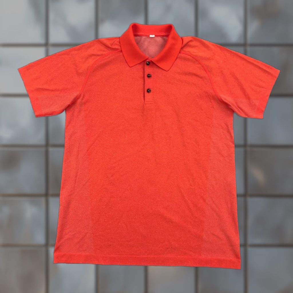 Lululemon Lululemon Metal Vent Tech Polo Shirt Men L Orange Athletic Breathable Moisture Wicking Raglan Sleeve Golf Gym Running Short Sleeve Polo 90s? Size US L / EU 52-54 / 3 - 1 Thumbnail