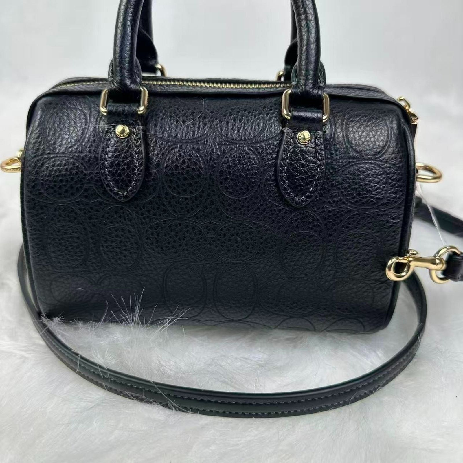 Coach Coach Mini Rowan Crossbody Sig Leather Pebbled Leather/Black Size ONE SIZE - 4 Thumbnail