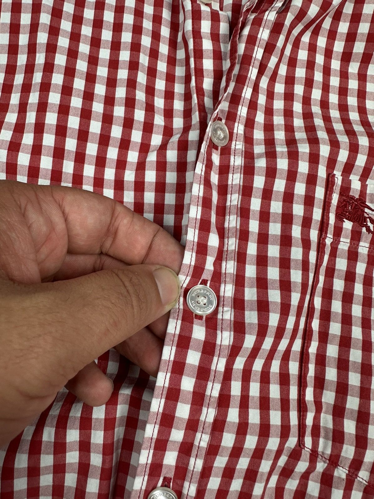 Burberry Burberry Brit Small Logo Check Patterned Button Up Shirt Size US XL / EU 56 / 4 - 9 Thumbnail
