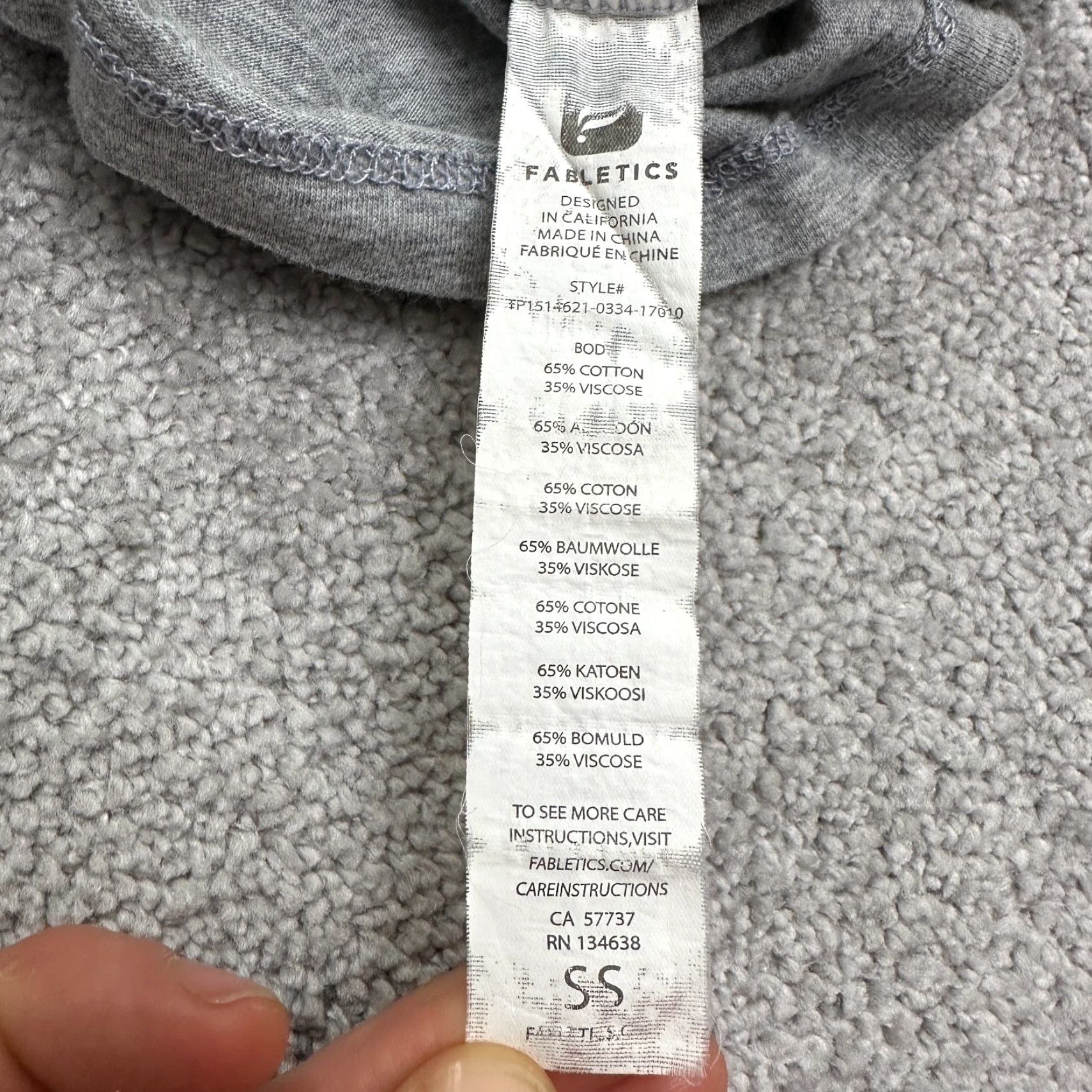 Fabletics Fabletics T-Shirt Womens Gray Long Sleeve Round Neck Casual Cotton SS Classic Logo Fit Regular Vintage: No Size XXS / US 00 / IT 34 - 6 Thumbnail