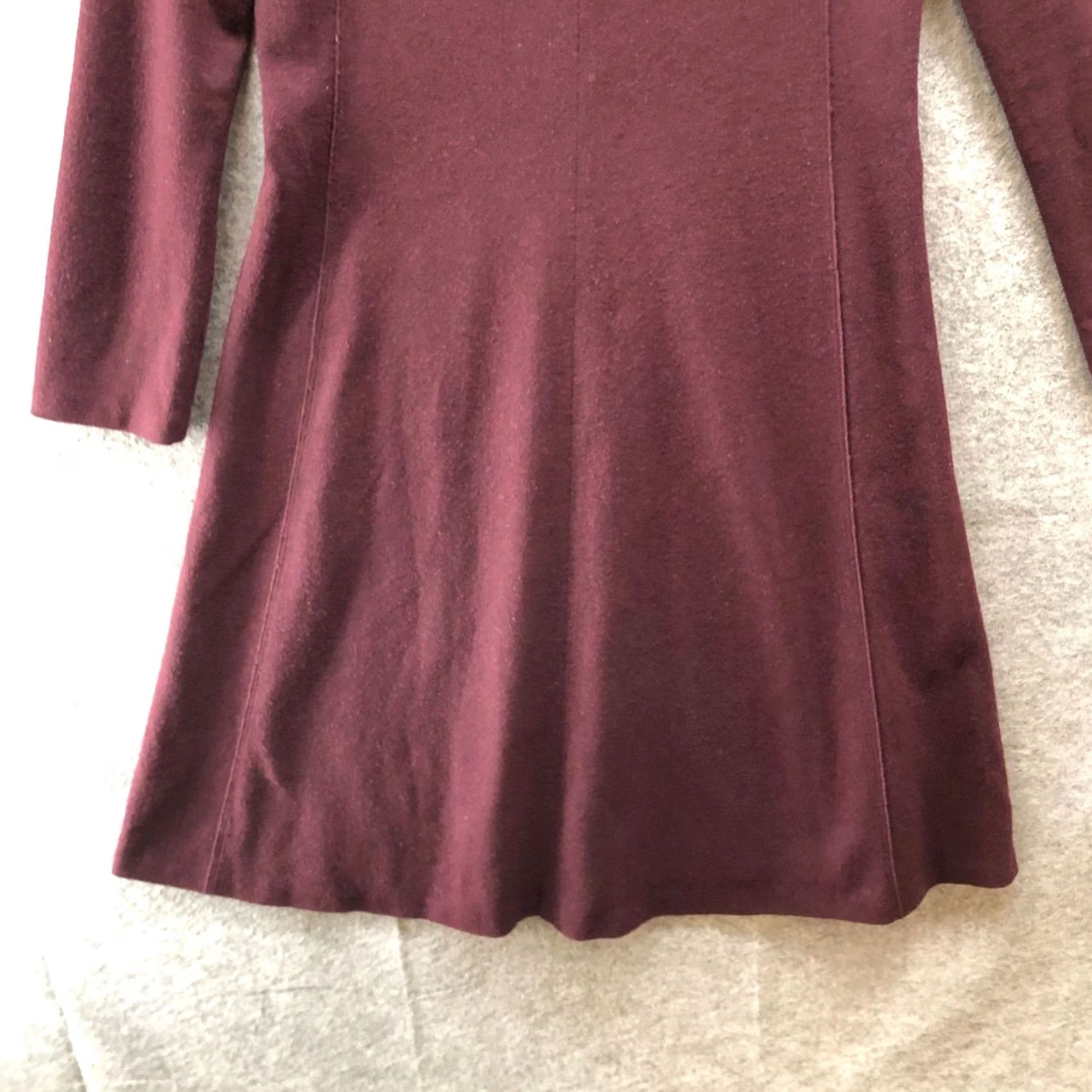 Uniqlo Uniqlo Wool Blend Midi Dress Size L Burgundy A-Line Long Sleeve Womens Size L / US 10 / IT 46 - 4 Thumbnail