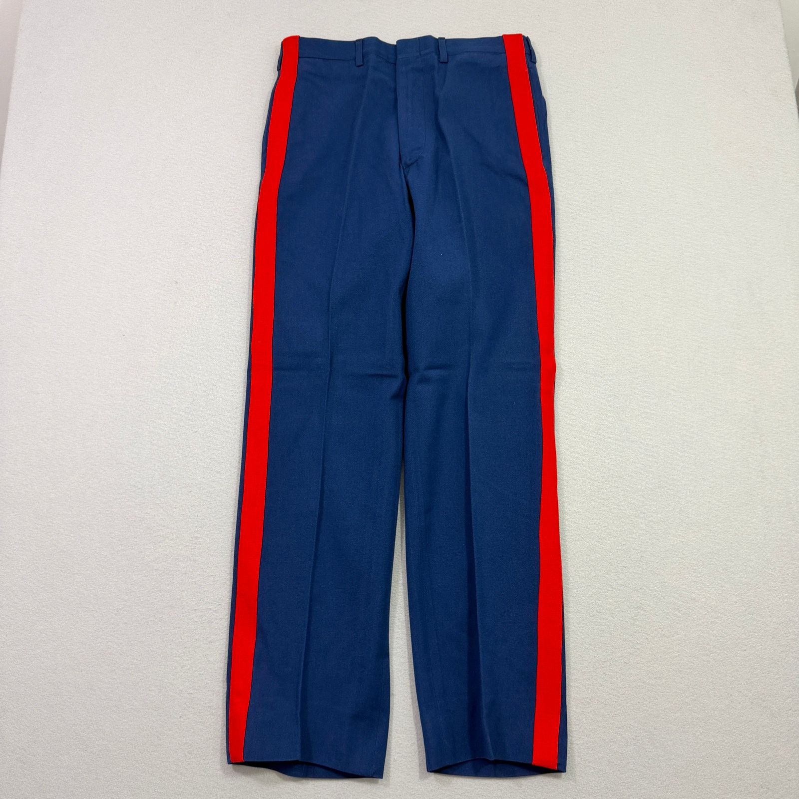 Vintage Vintage USMC Gabardine Wool Trousers 32S (32x30) Blue Red Size US 32 / EU 48 - 1 Thumbnail