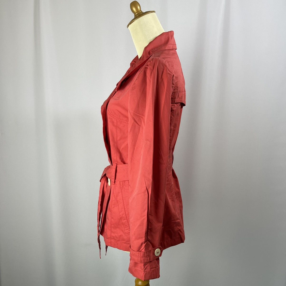 Sisley Sisley Fox Red Double-Breasted Trench Coat Size L / US 10 / IT 46 - 4 Thumbnail