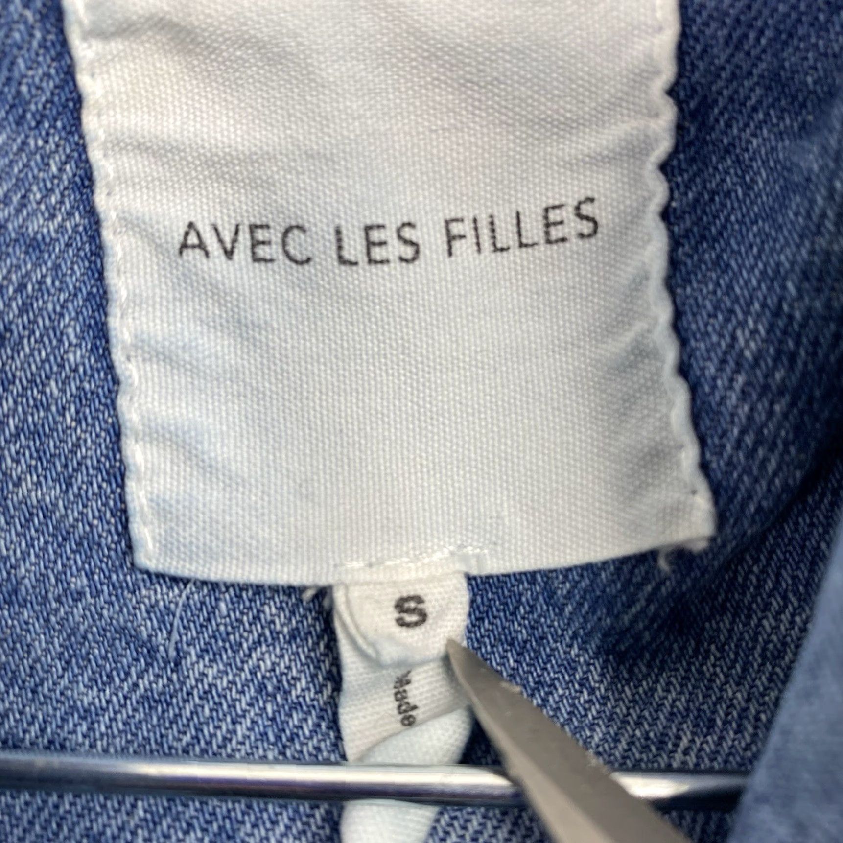 AVEC LES FILLES Avec Les Filles Jacket Womens S Denim Military Full Zip Pockets Acid Wash Blue Size S / US 4 / IT 40 - 4 Thumbnail