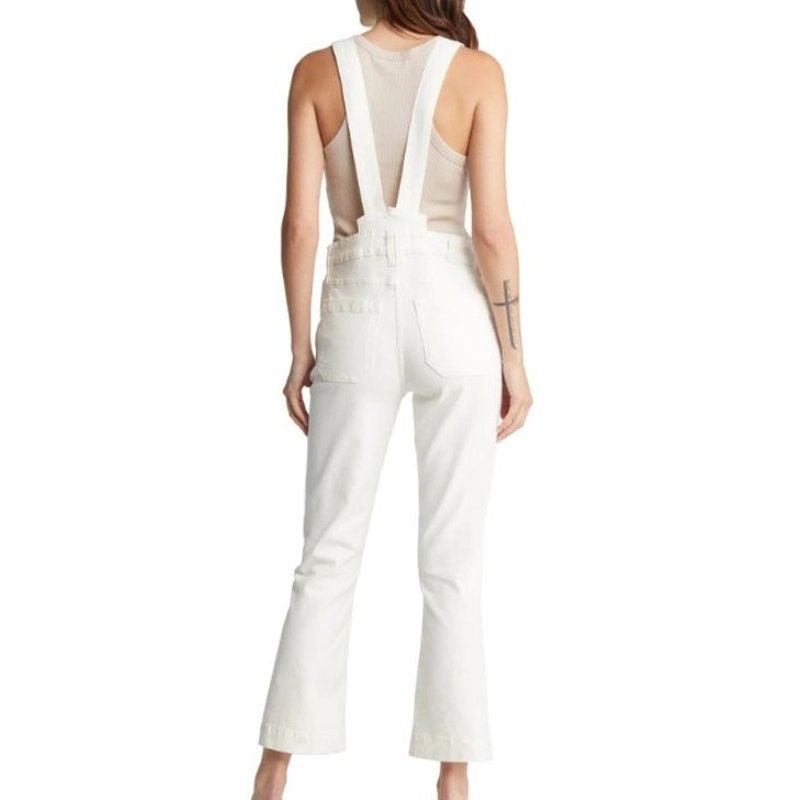Paige NWT PAIGE Claudine Denim Overall Blank Canvas Ankle Flare 28 Size 28" / US 6 / IT 42 - 2 Thumbnail