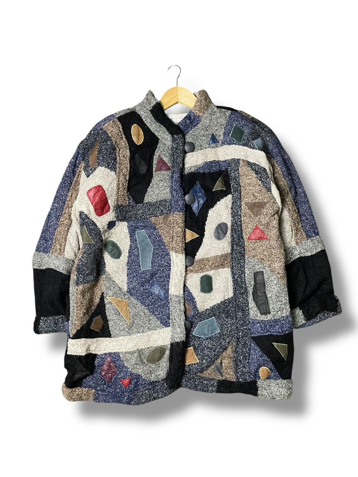 Japanese Brand × Vintage KARINCA Brand Knit-wool Abstract Jacket (73) Size US M / EU 48-50 / 2 - 1 Thumbnail