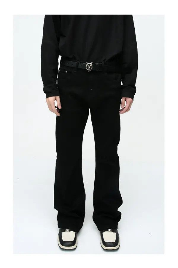 Japanese Brand Kuroda x Mita Simple black slim-fit stretch bootcut jeans Size US 32 / EU 48 - 6 Thumbnail