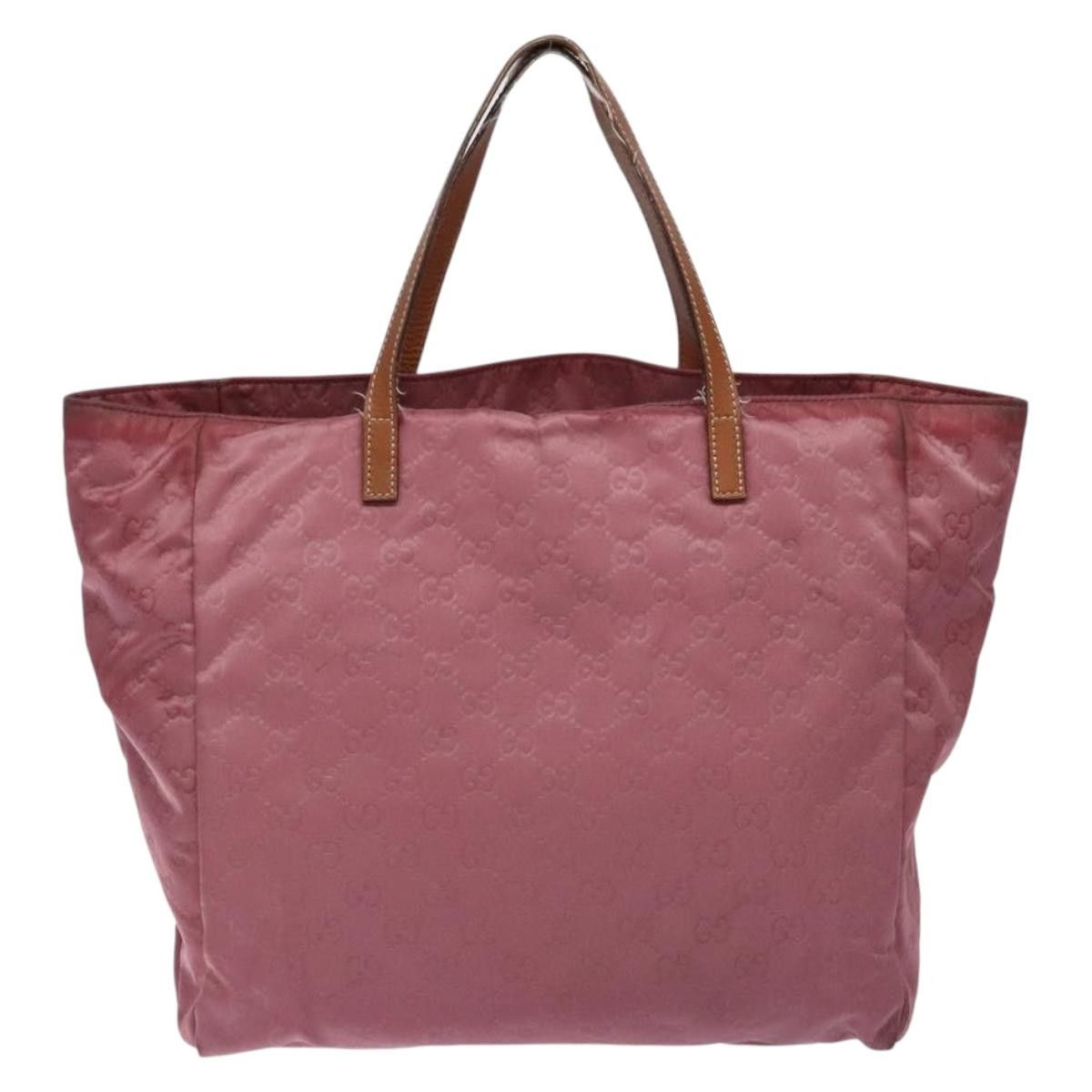 Gucci GUCCI GG Canvas Tote Bag Nylon Pink Silver Size ONE SIZE - 3 Thumbnail
