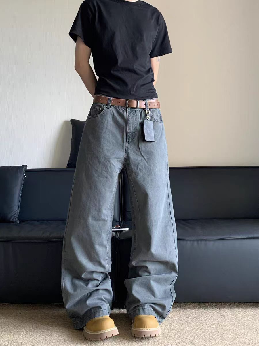 Japanese Brand Vintage washed workwear straight leg baggy jeans Size US 30 / EU 46 - 5 Thumbnail