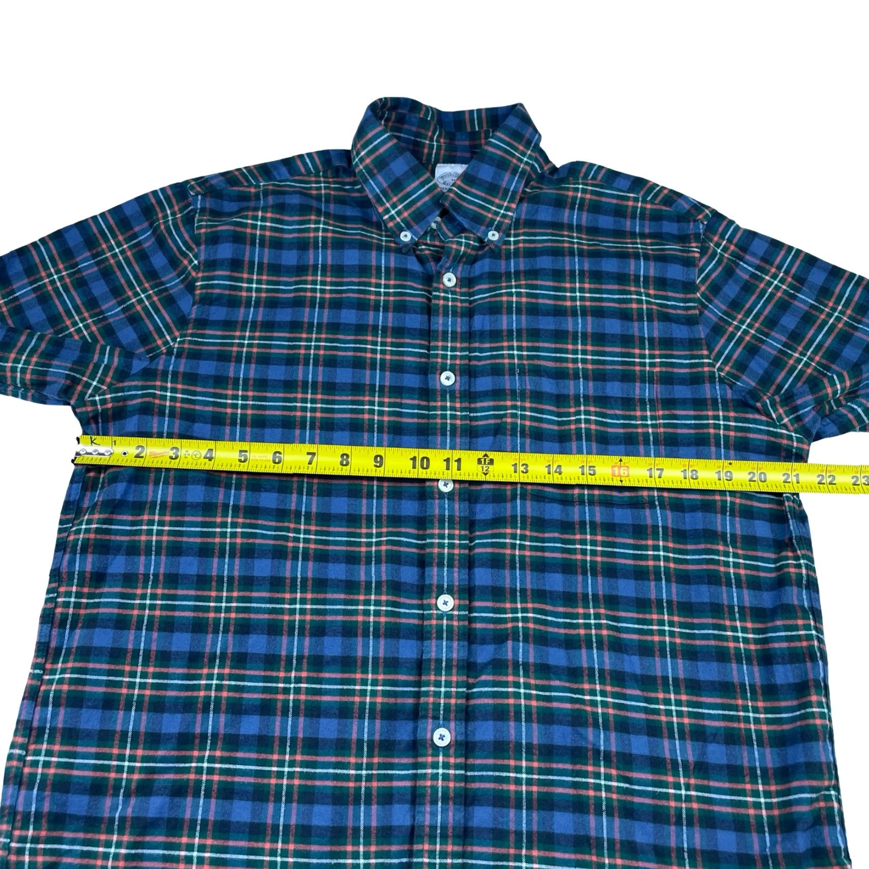 Brooks Brothers Brooks Brothers Shirt REGENT FIT Flannel Button-Down Long Sleeve Blue/Green Plaid Medium Mens Size US M / EU 48-50 / 2 - 6 Thumbnail