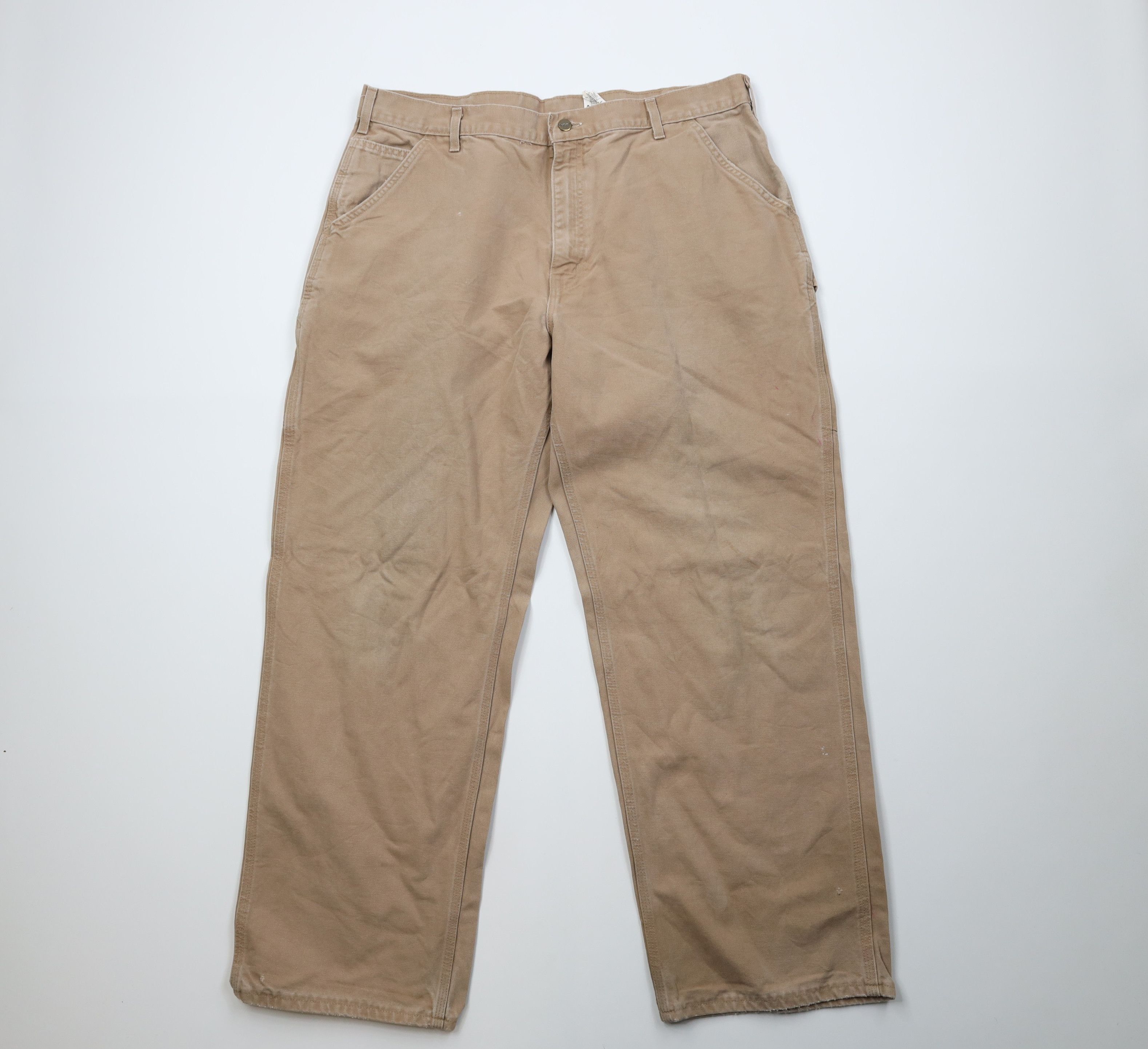 Carhartt Vintage Y2K 2004 Carhartt Canvas Wide Leg Dungaree Pants USA Size US 40 / EU 56 - 1 Thumbnail