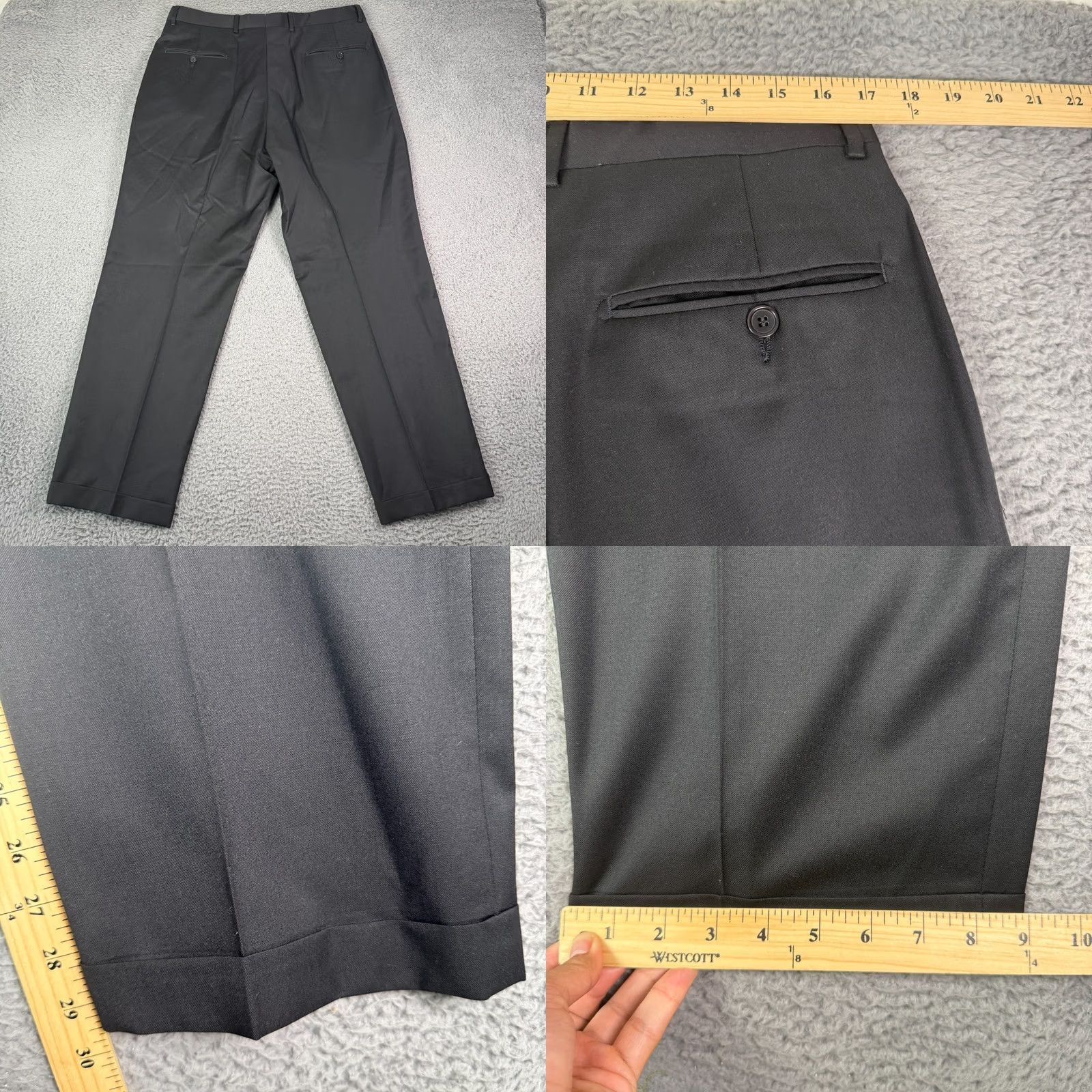 Jos. A. Bank Jos A Bank Signature Gold Suit Jacket Pants Set Mens 44R 34x30 Black Wool Size 44R - 10 Thumbnail