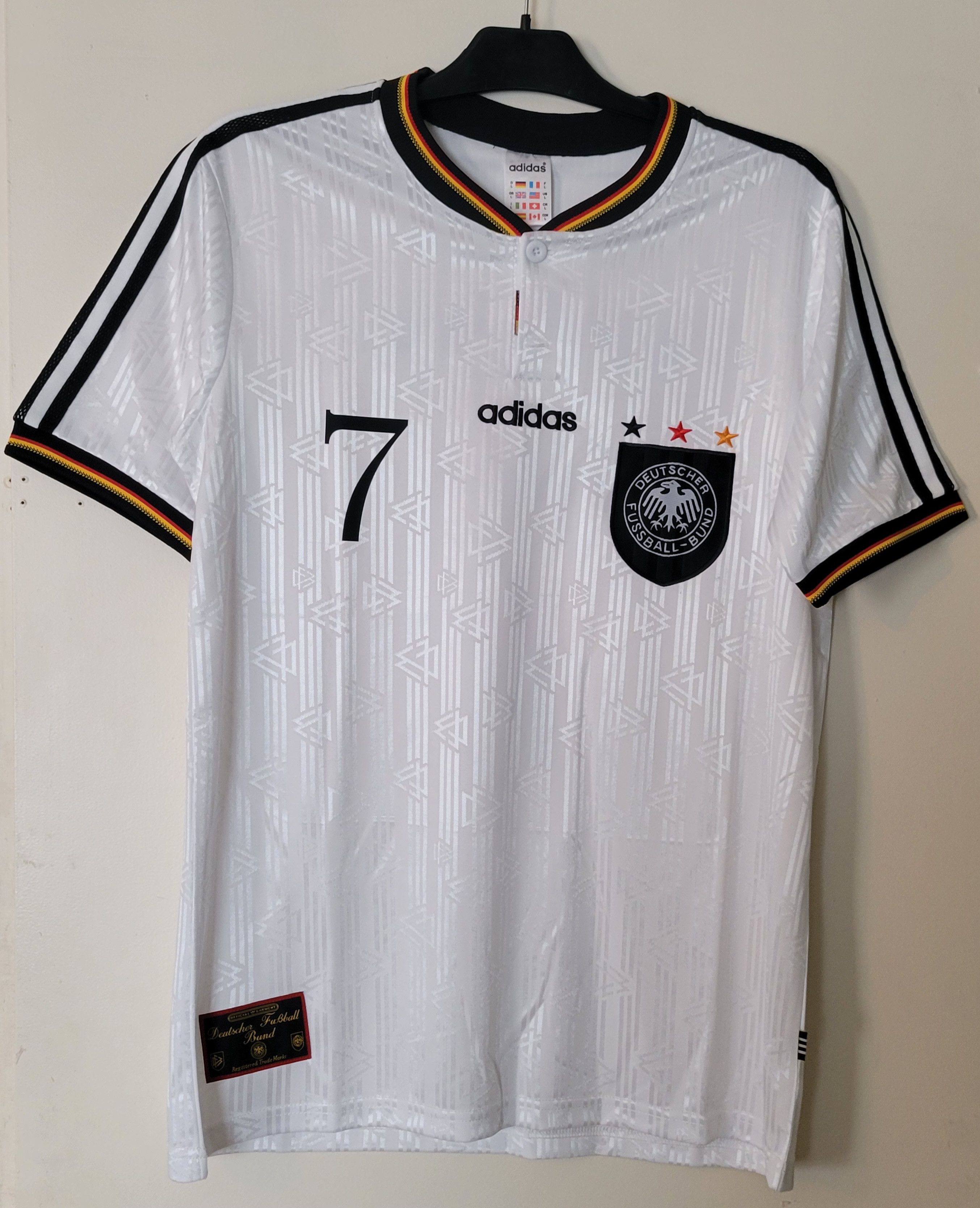 Other Möller 7 Germany 1996 Vintage Soccer Jersey Trikot Size US L / EU 52-54 / 3 - 3 Thumbnail