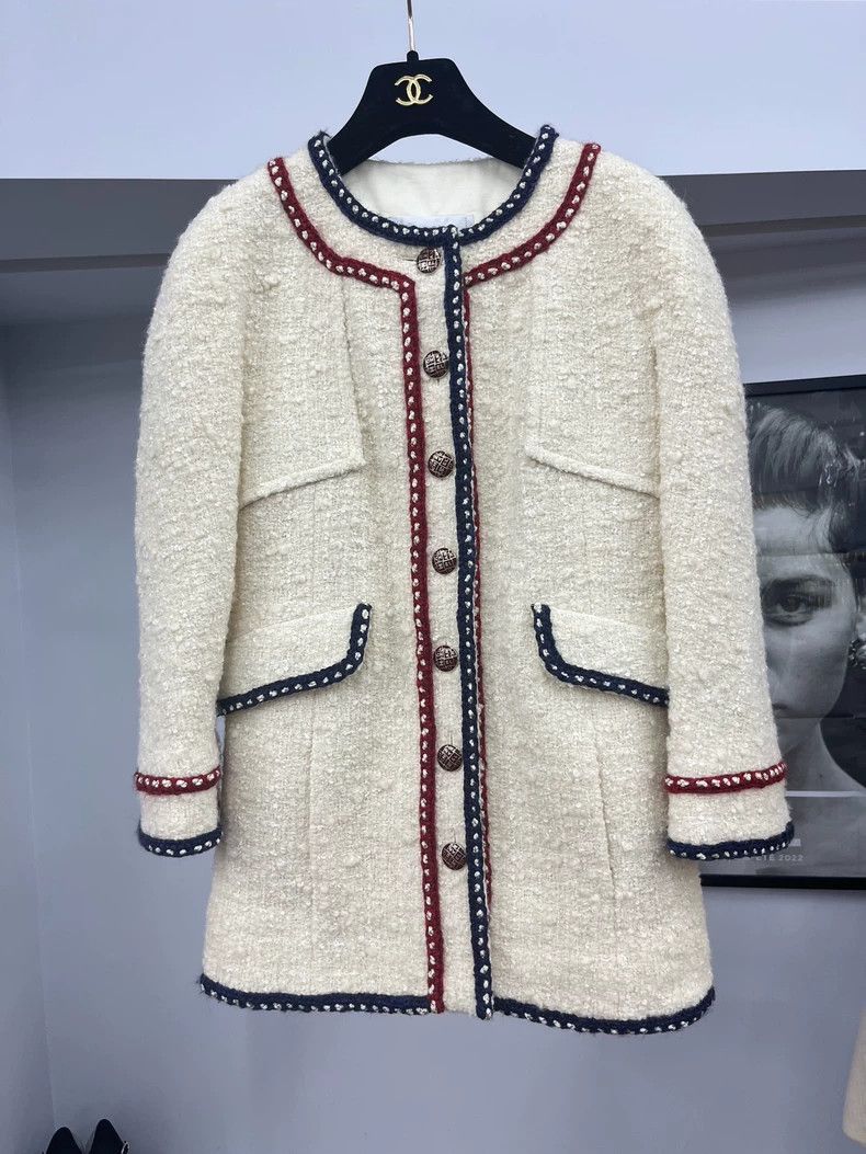 Chanel White Trimmed Jacket Size 38