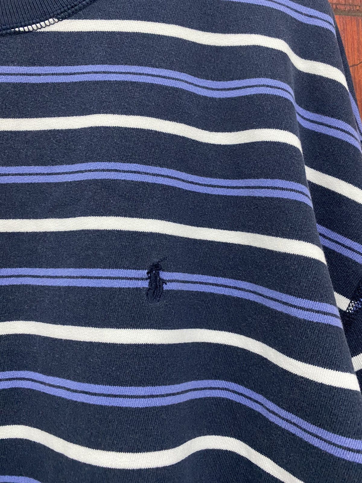 Polo Ralph Lauren × Ralph Lauren × Ralph Lauren Sport Vtg 90's Polo Ralph Lauren Stripe Kurt Cobain Sweatshirt Size US L / EU 52-54 / 3 - 3 Thumbnail