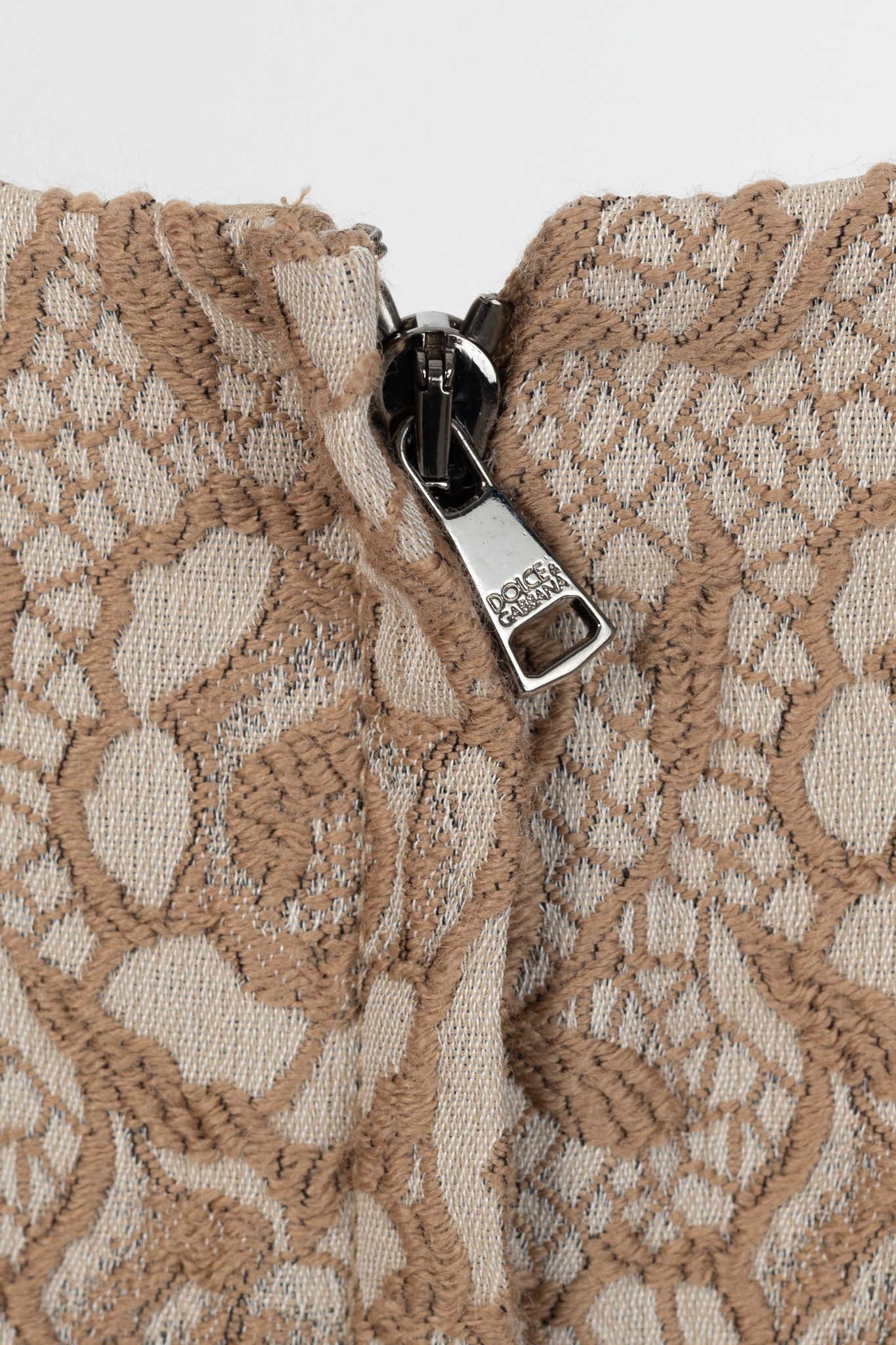 Dolce & Gabbana Dolce & Gabbana Brown Embroidered Floral-Lace Dress Size M / US 6-8 / IT 42-44 - 7 Thumbnail