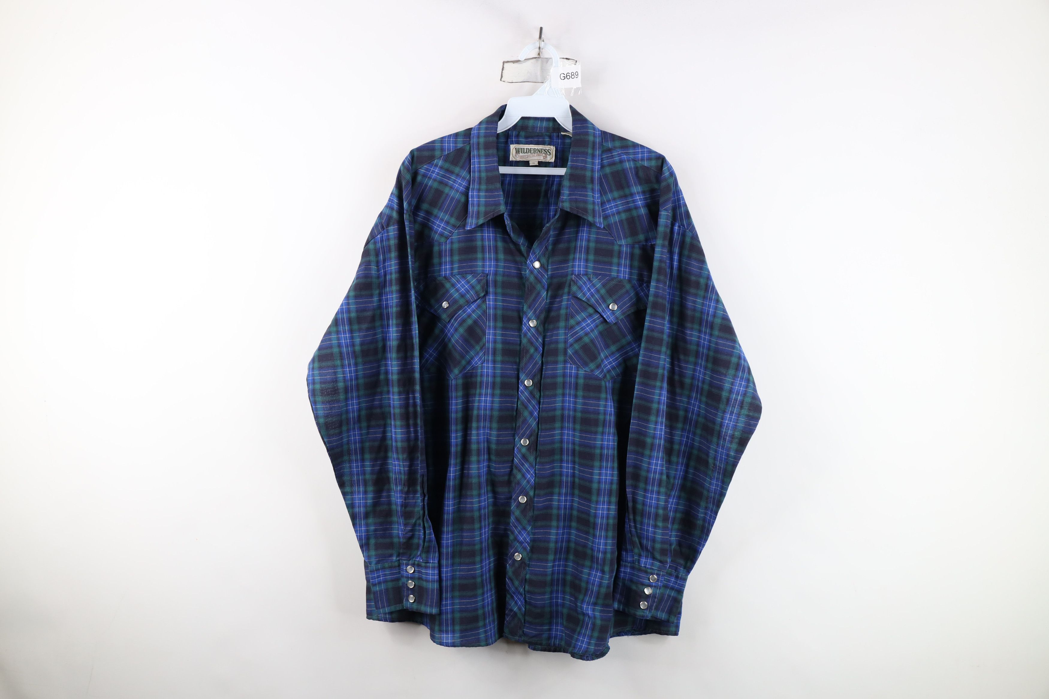 Vintage Vintage 90s Streetwear Rodeo Cowboy Snap Button Shirt Plaid Size US XL / EU 56 / 4 - 1 Thumbnail