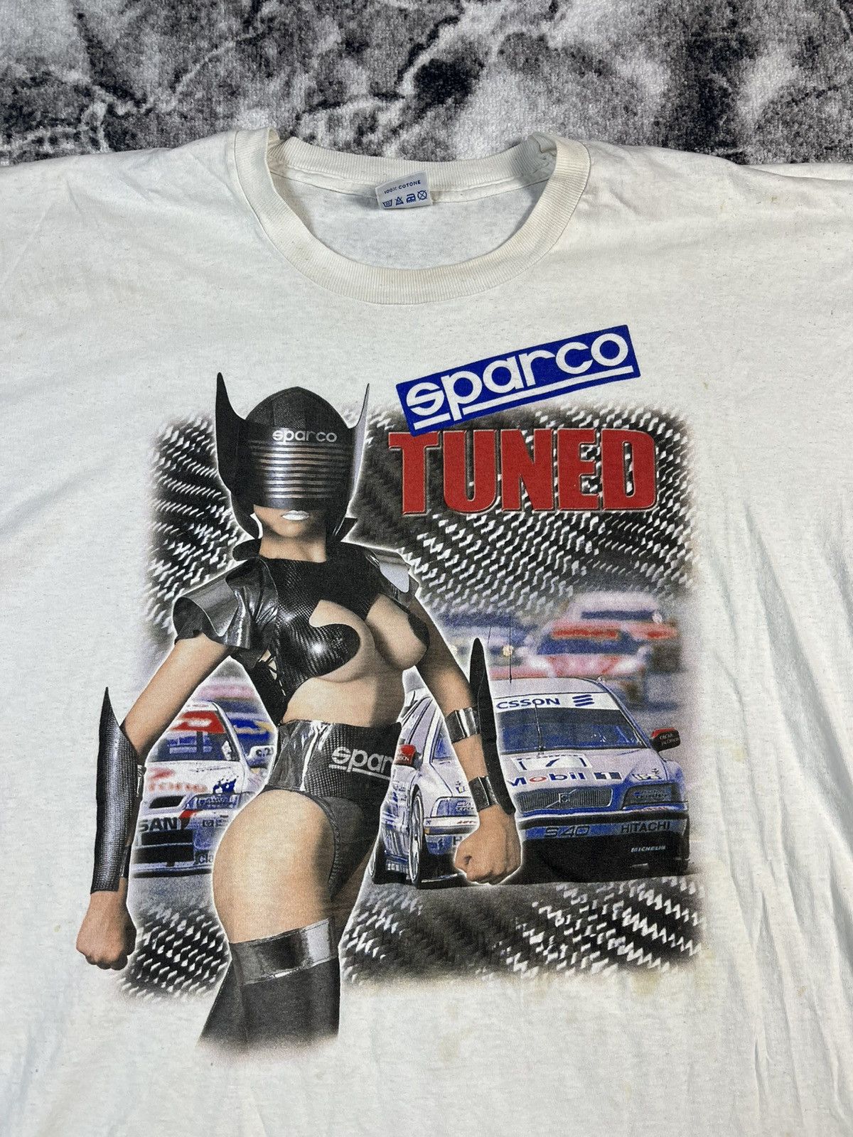 Vintage Vintage 90s Sparco T Shirt Pornstar Size US XXL / EU 58 / 5 - 4 Thumbnail