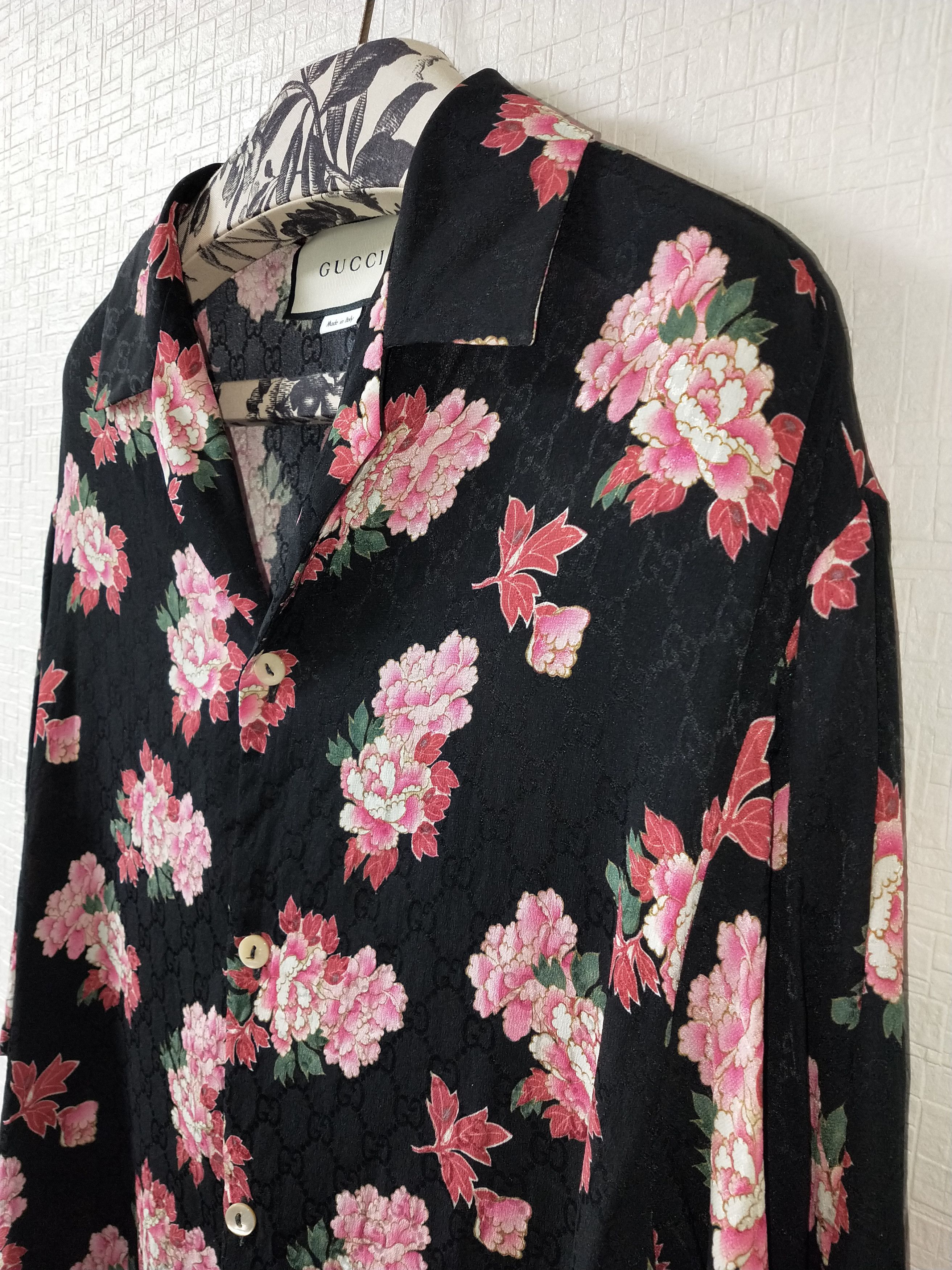Gucci Peony Print Silk Shirt Size US M / EU 48-50 / 2 - 3 Thumbnail