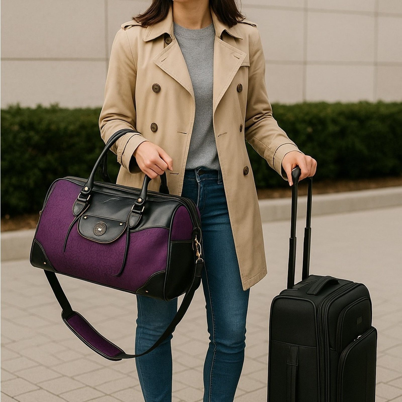Rebel8 Elegant Reba Purple and Black Women's Bag Size ONE SIZE - 5 Thumbnail